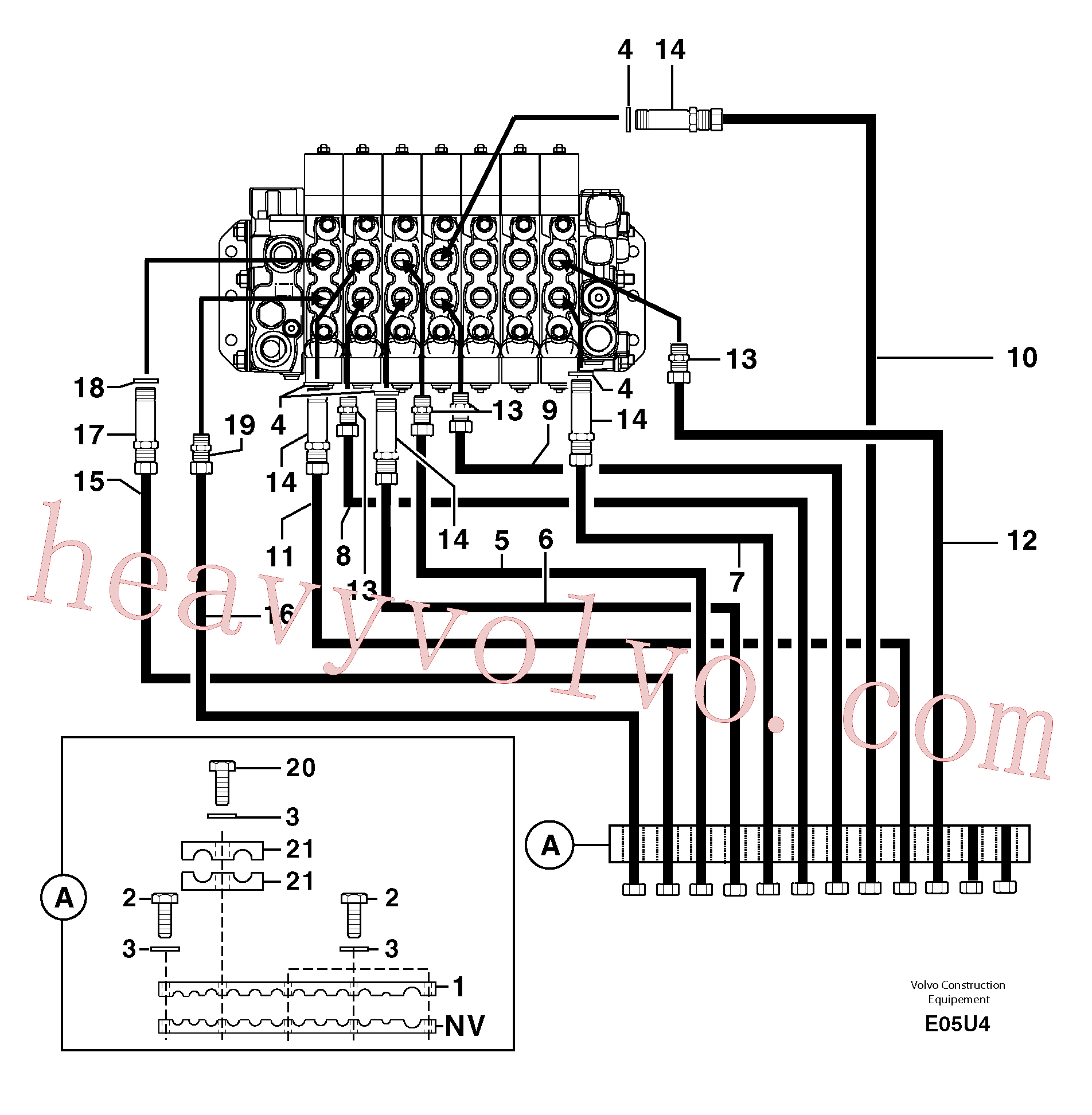 PJ4750076 Adapter for Volvo Excavator Parts