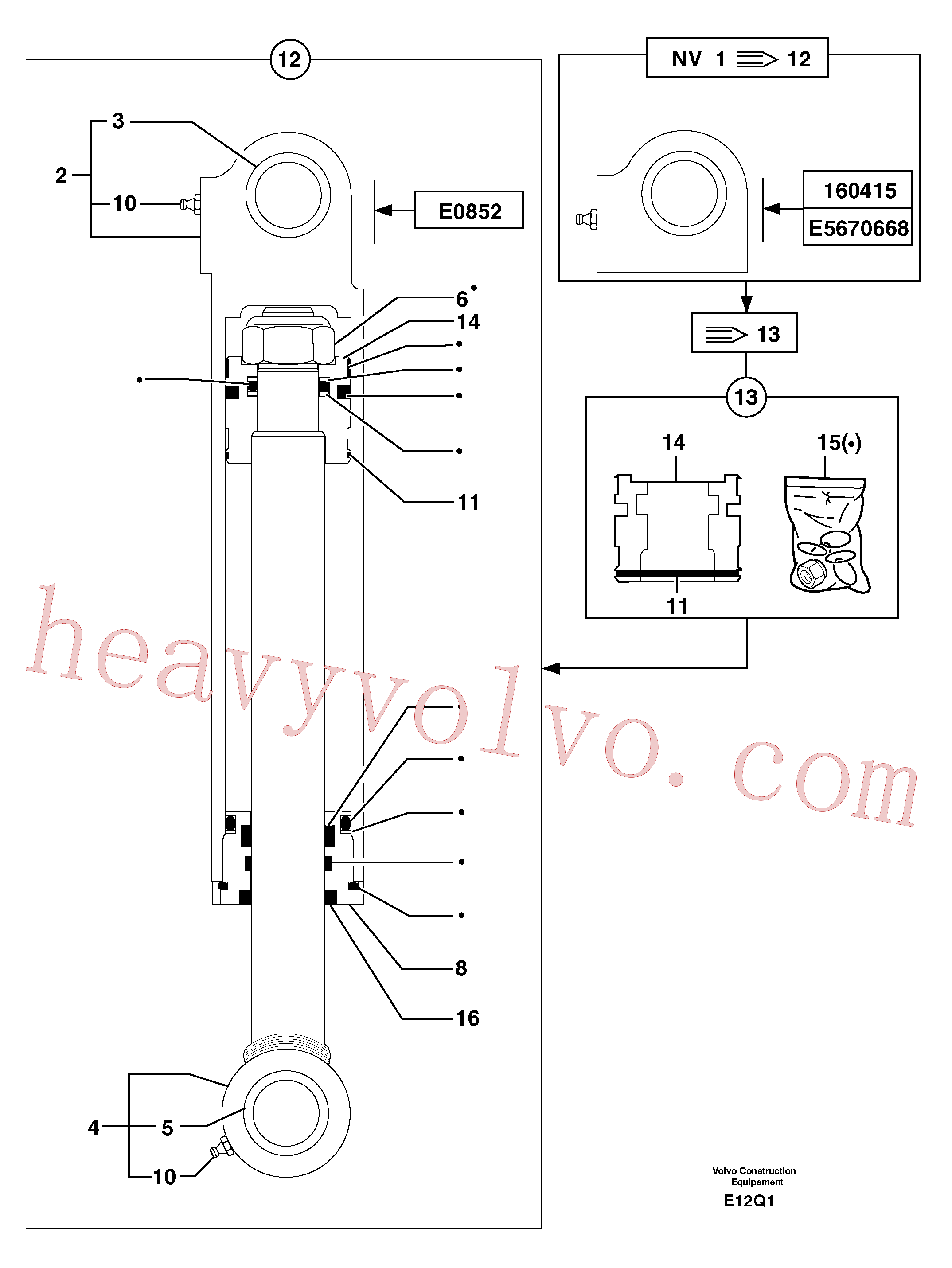 PJ5960107 Repair kit for Volvo Excavator Parts