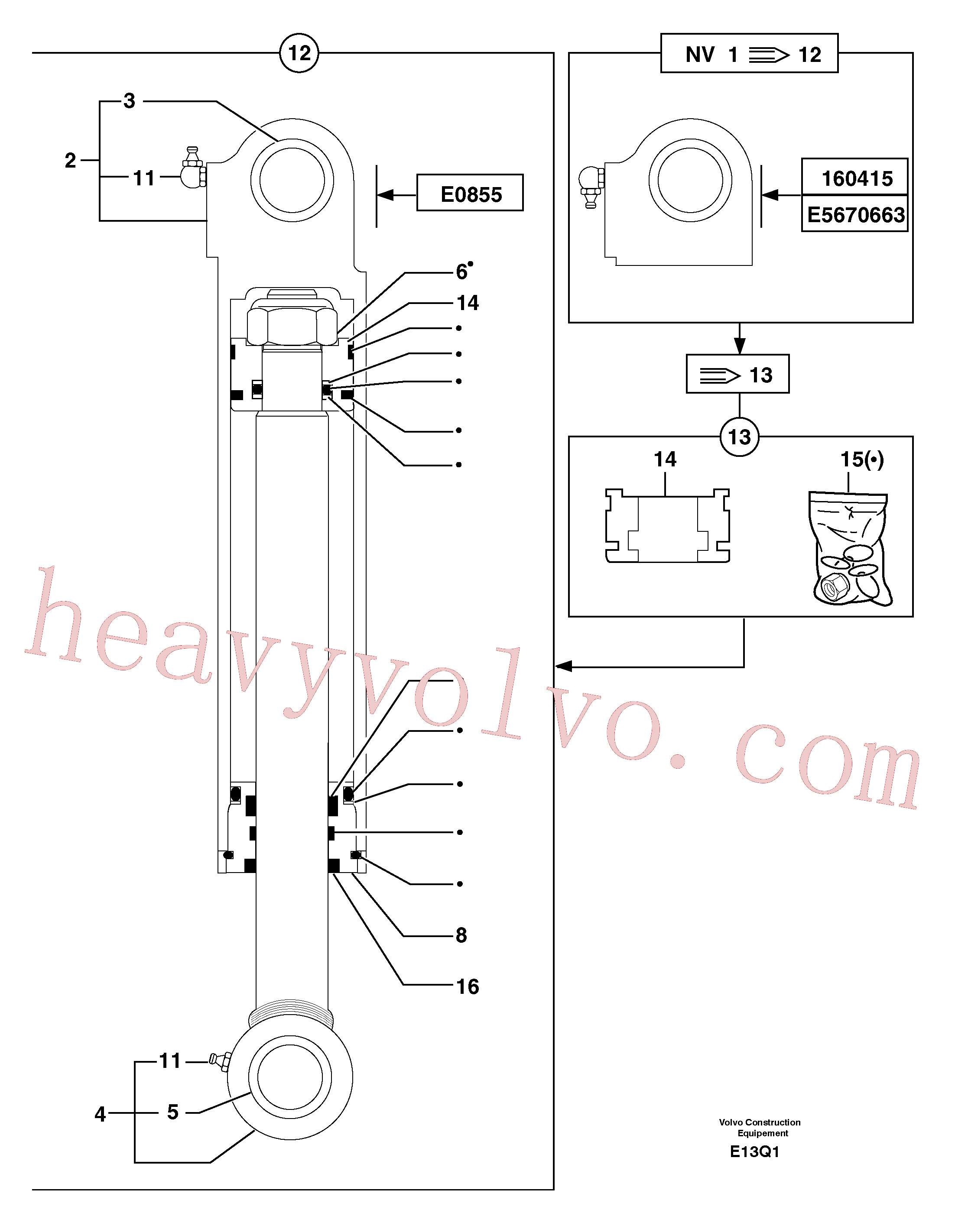 PJ5940075 Cylinder for Volvo Excavator spare