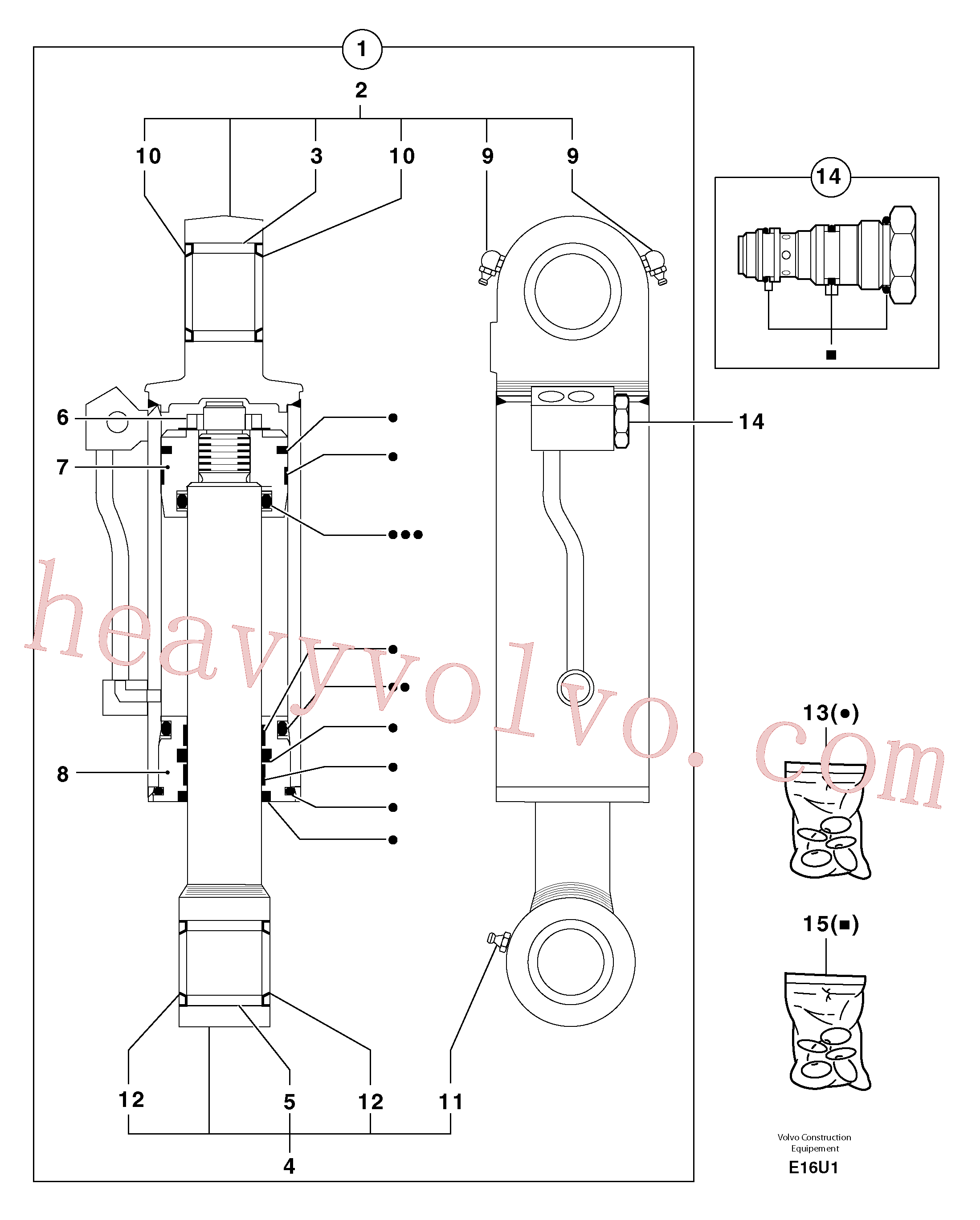 Volvo Assembly PJ5670814 Dozer blade cylinder for sale