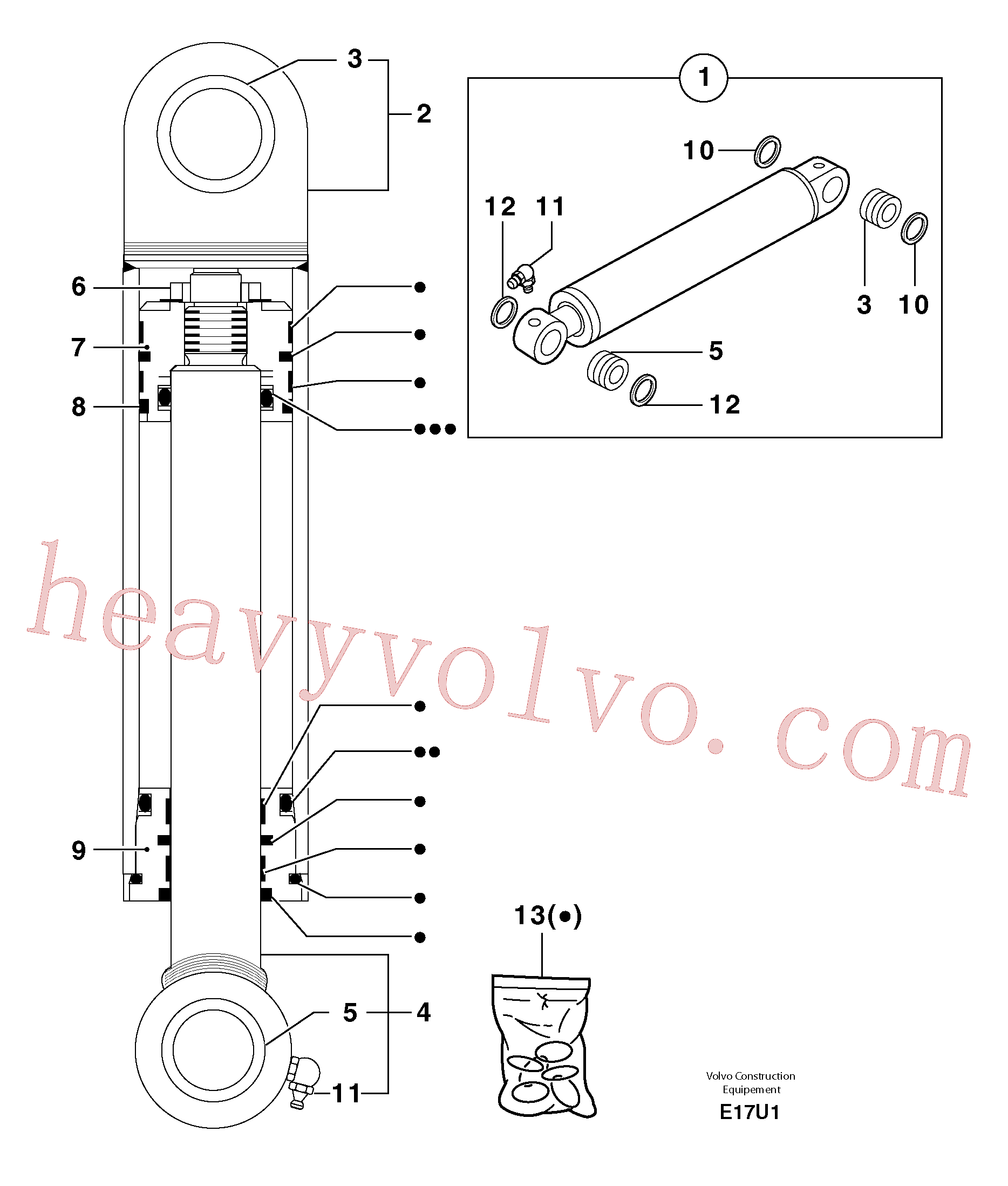 PJ5930226 Cylinder housing for Volvo Excavator spare