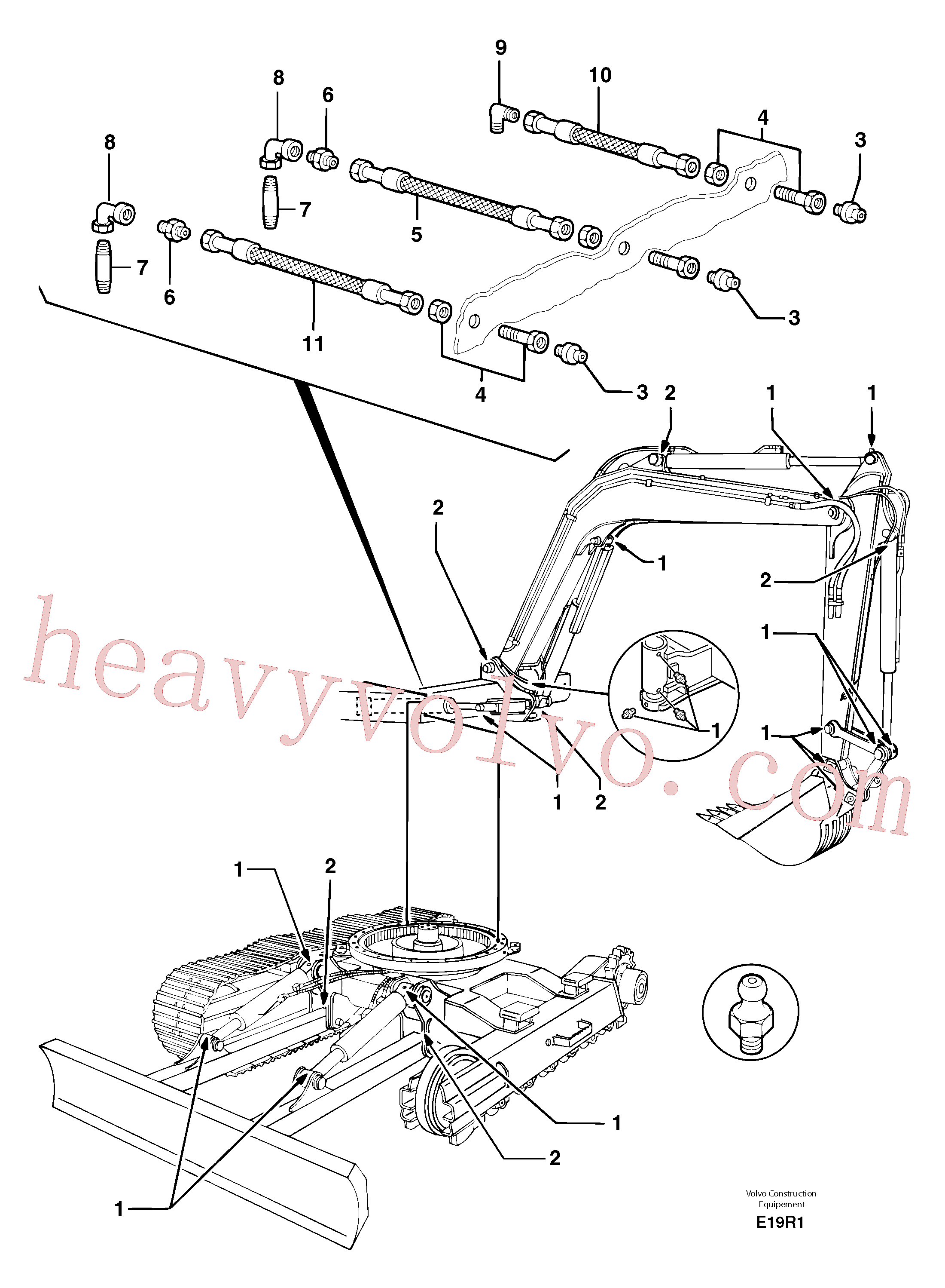 PJ5580006/50 Lubr. nipple kit for Volvo Excavator Parts