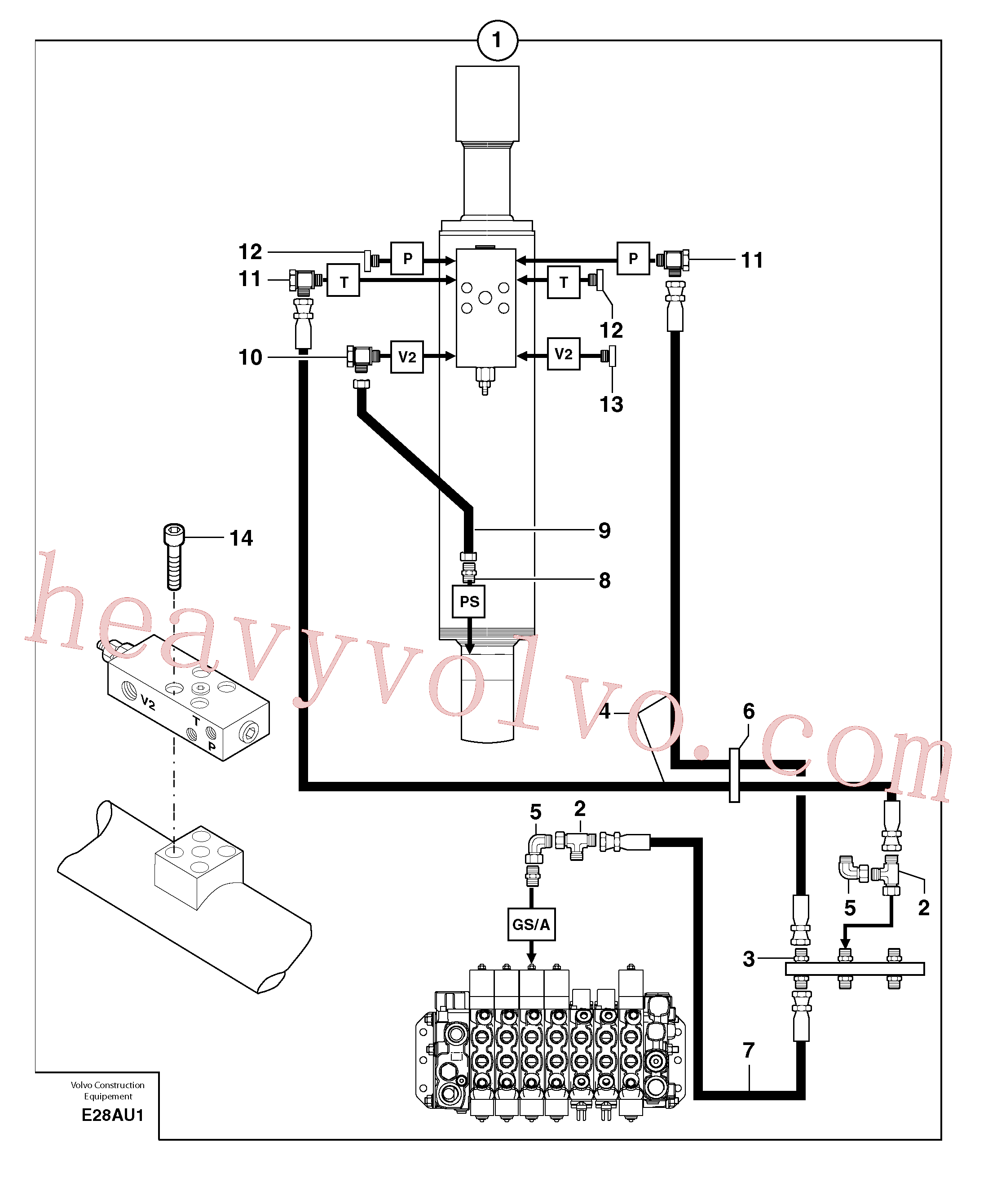 PJ4750349 Union for Volvo Excavator Parts
