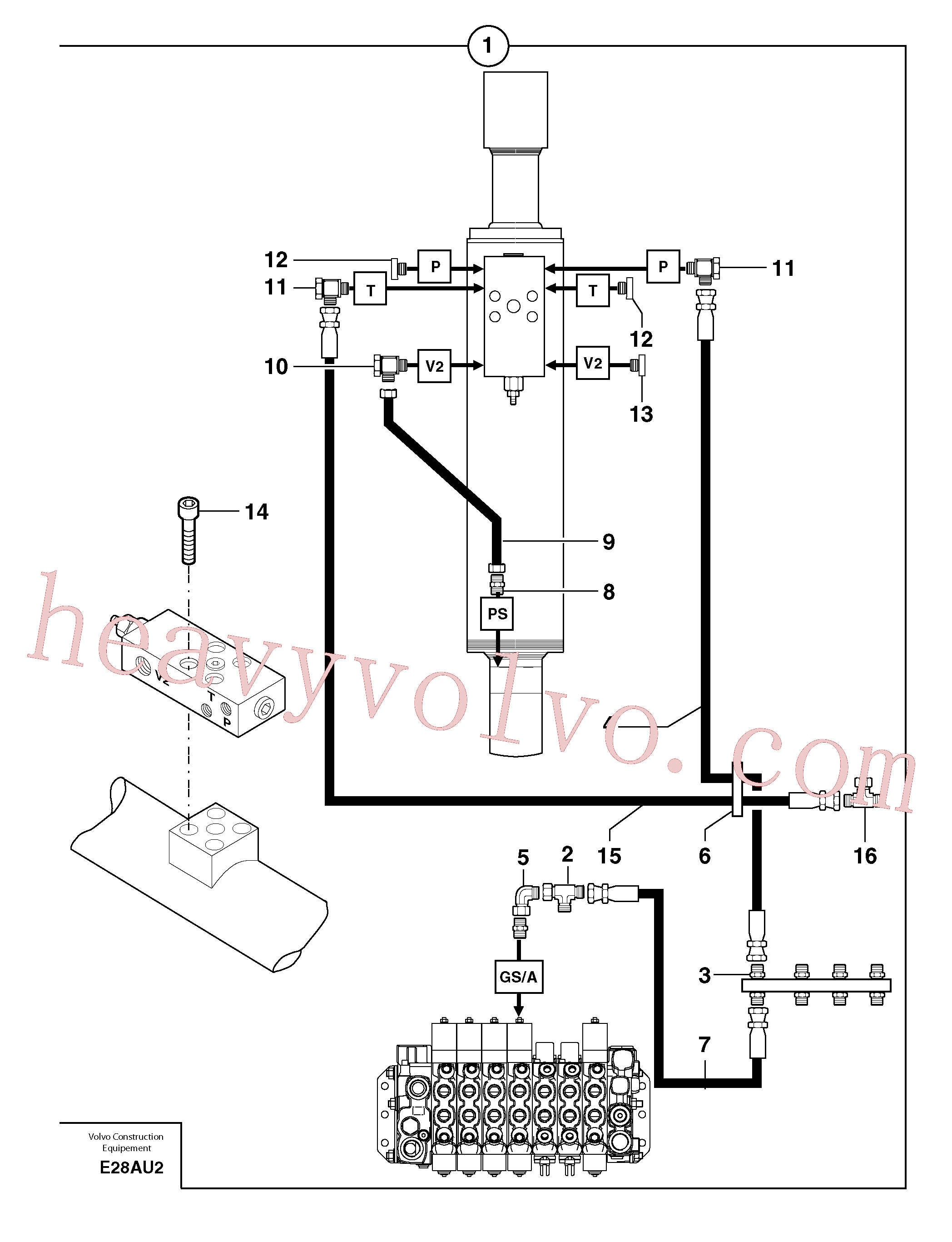 PJ4750349 Union for Volvo Excavator Parts