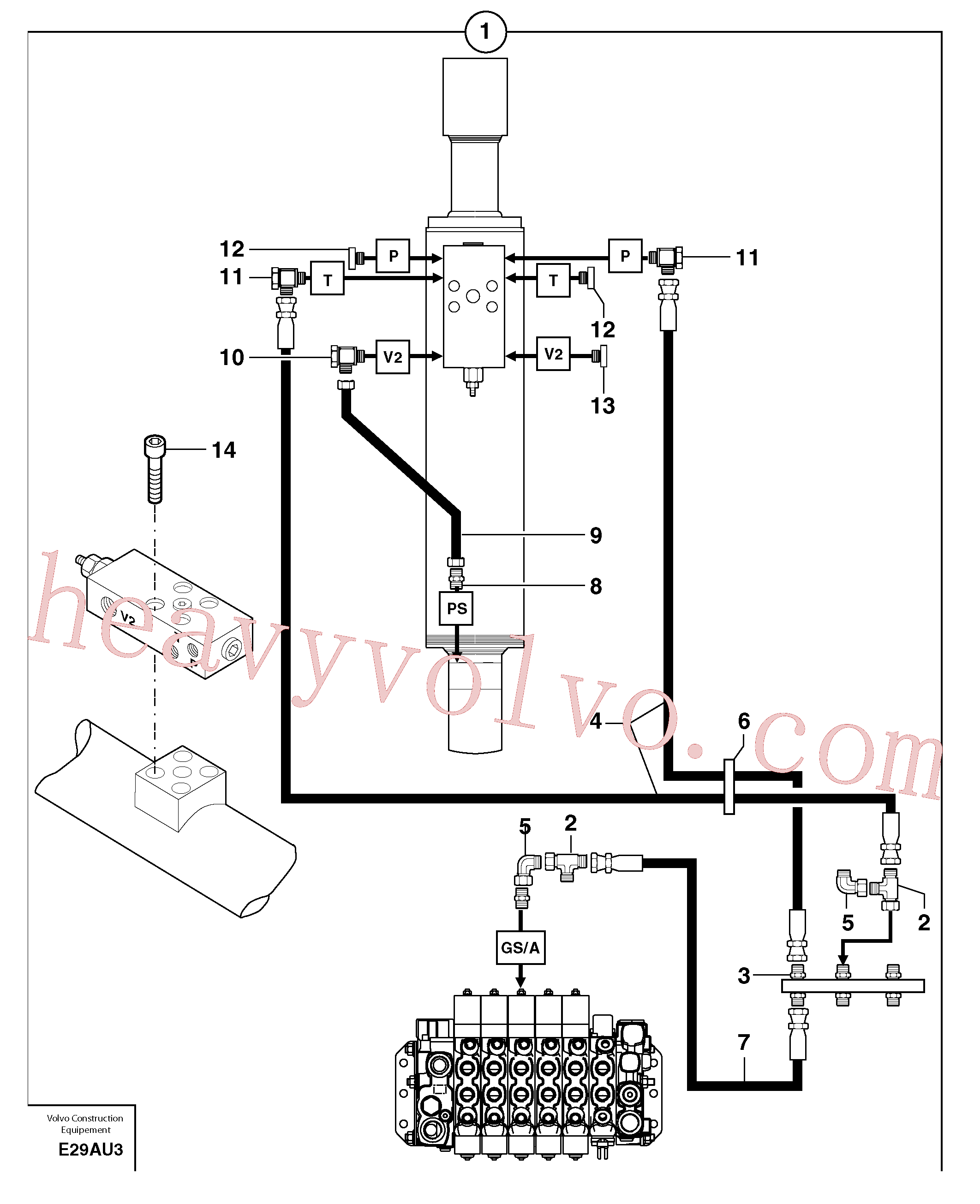 PJ4750349 Union for Volvo Excavator Parts