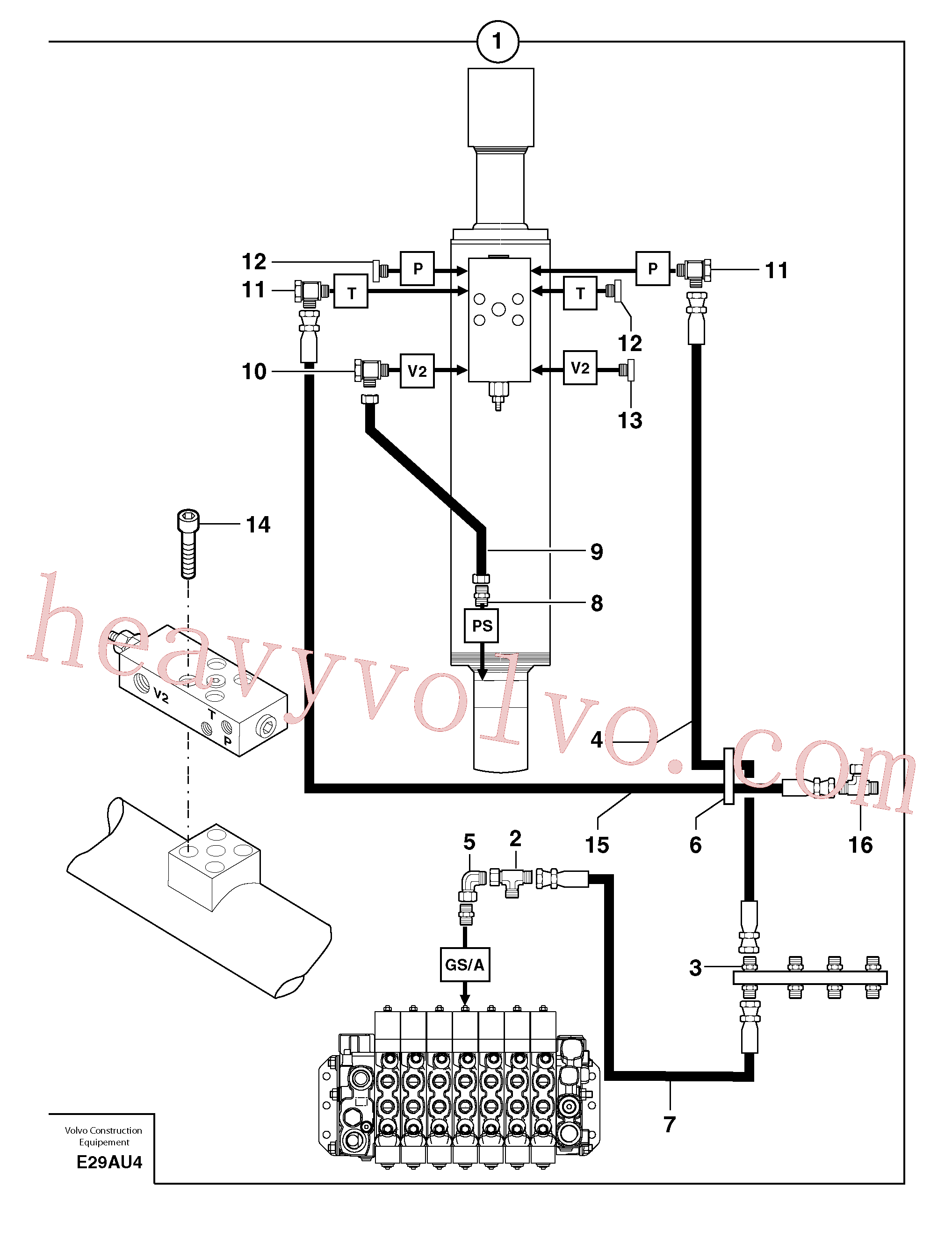 PJ4750349 Union for Volvo Excavator Parts