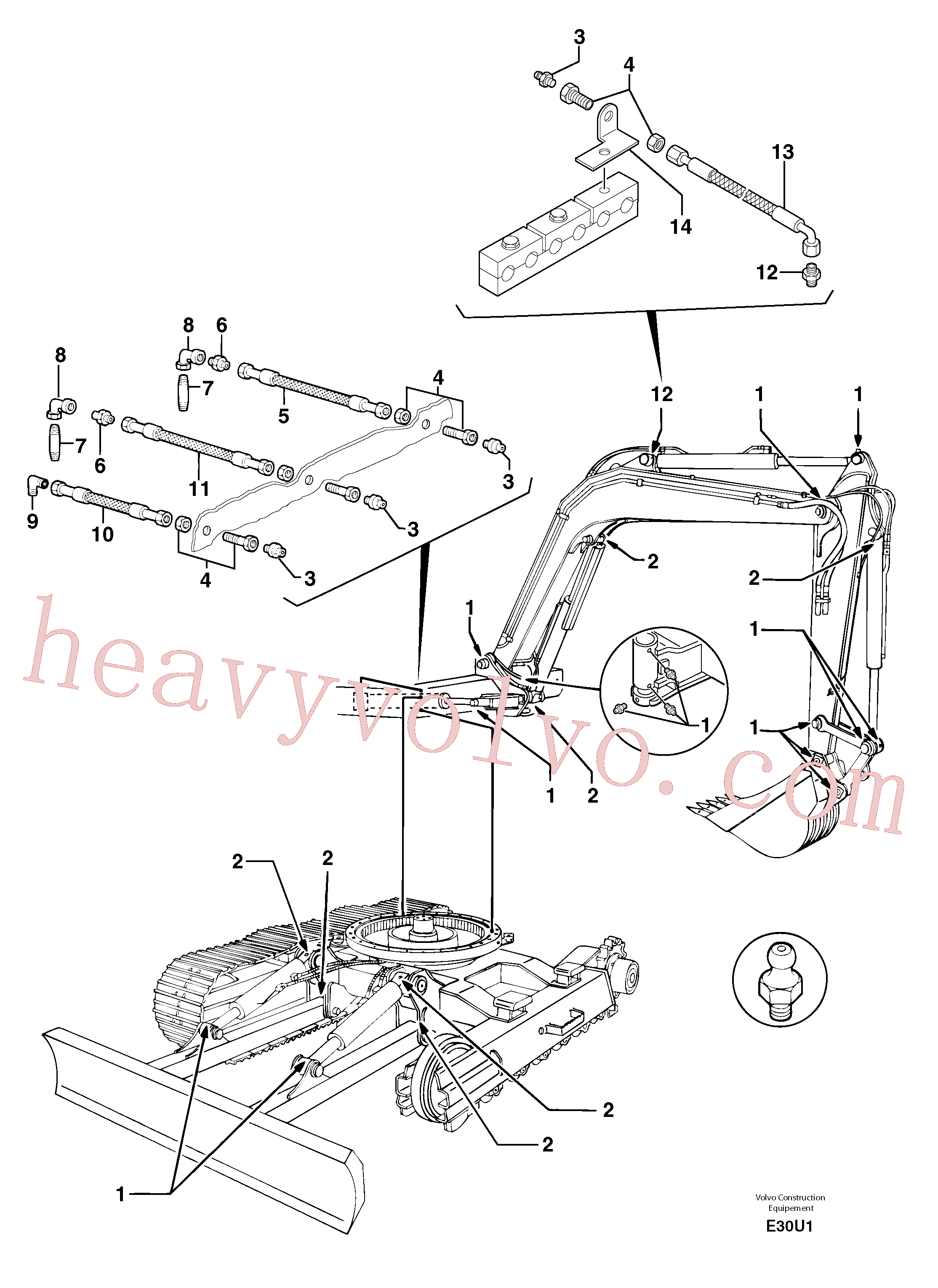 VOE11802392 Nipple for Volvo Excavator Parts