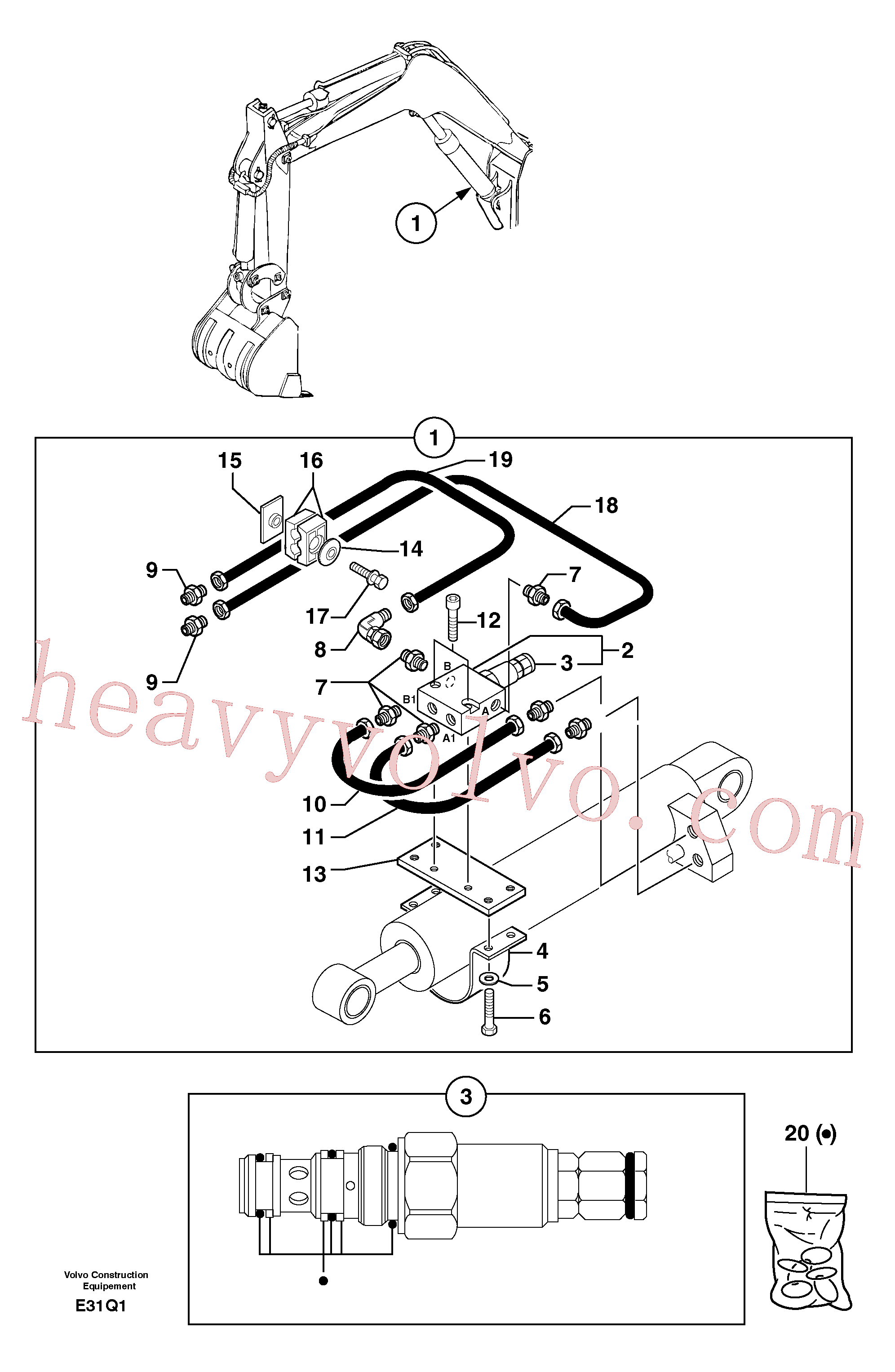 Volvo excavator part PJ5900252 Tube for sale
