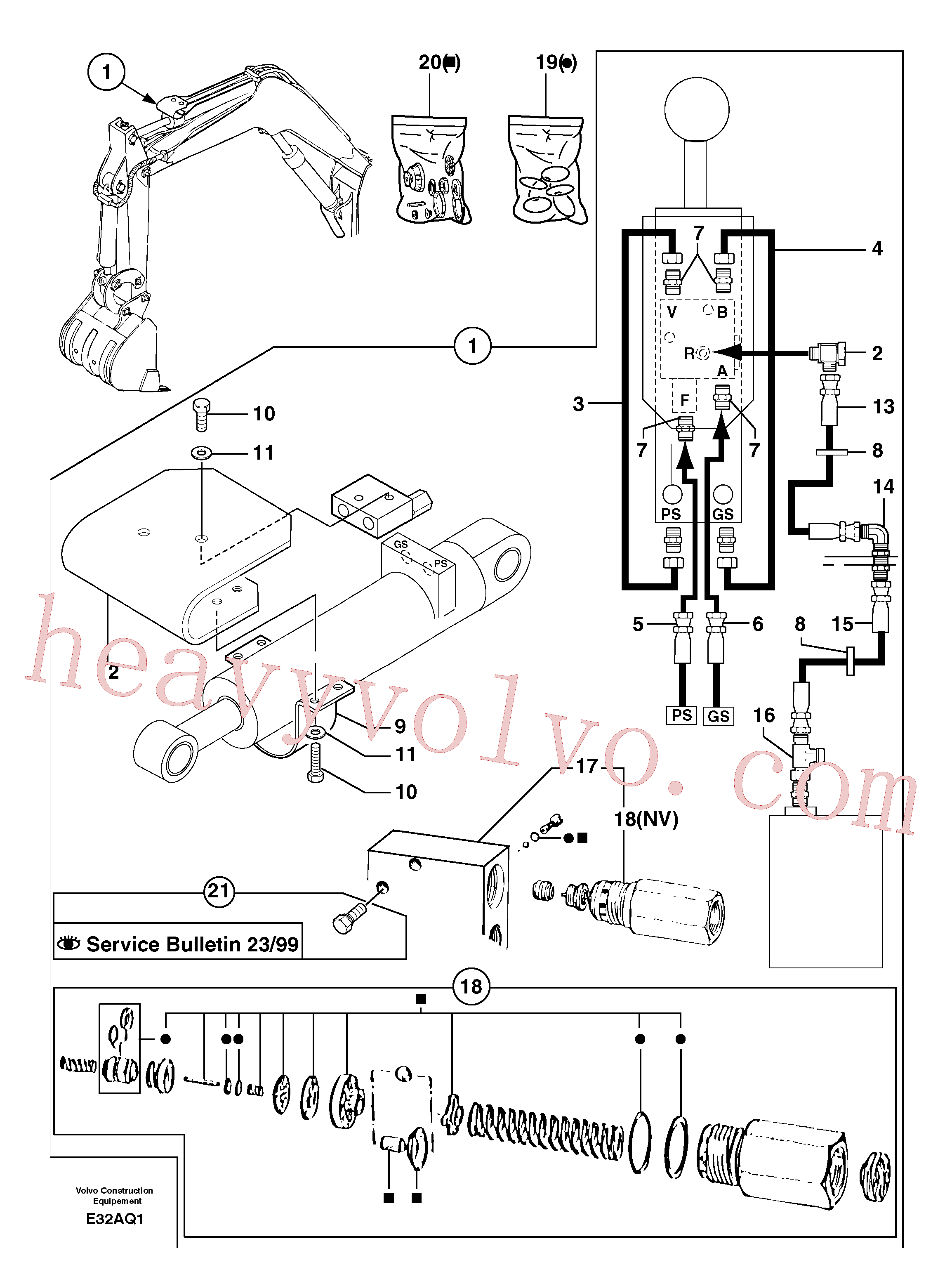 Volvo excavator part PJ4193122 Hose for sale
