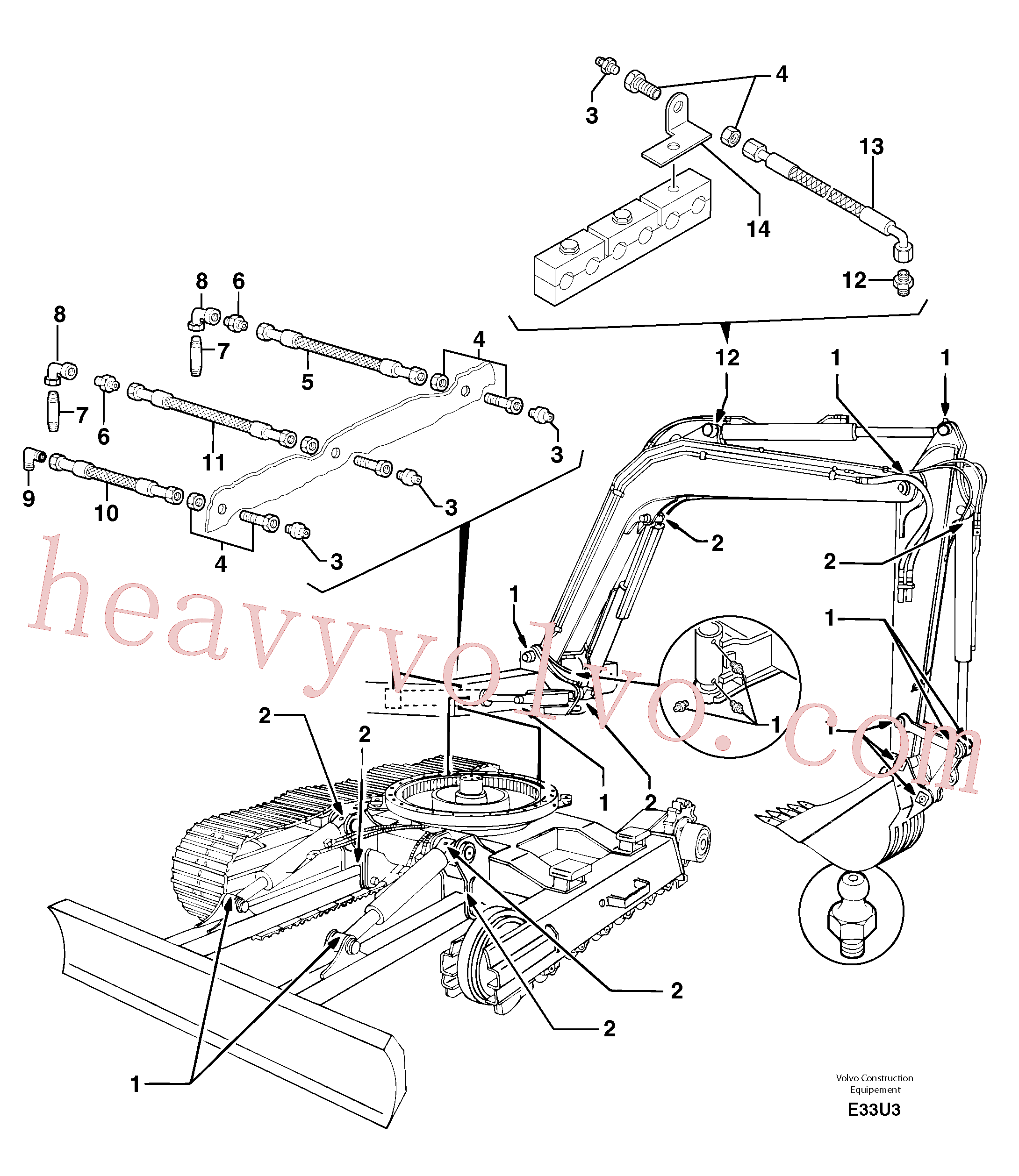 PJ5580006/50 Lubr. nipple kit for Volvo Excavator Parts