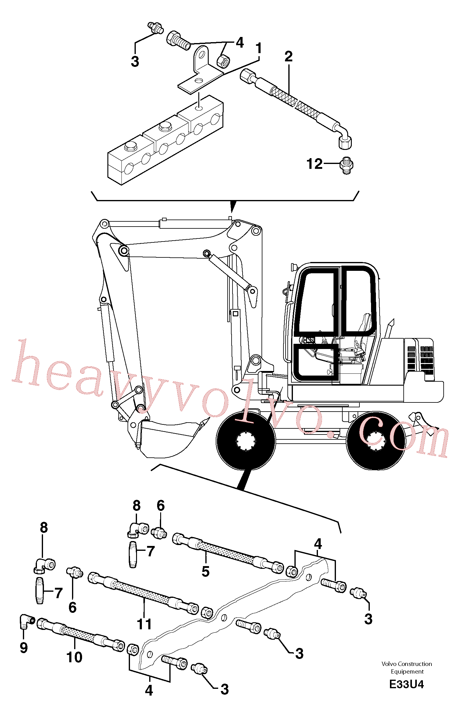 VOE11802392 Nipple for Volvo Excavator Parts