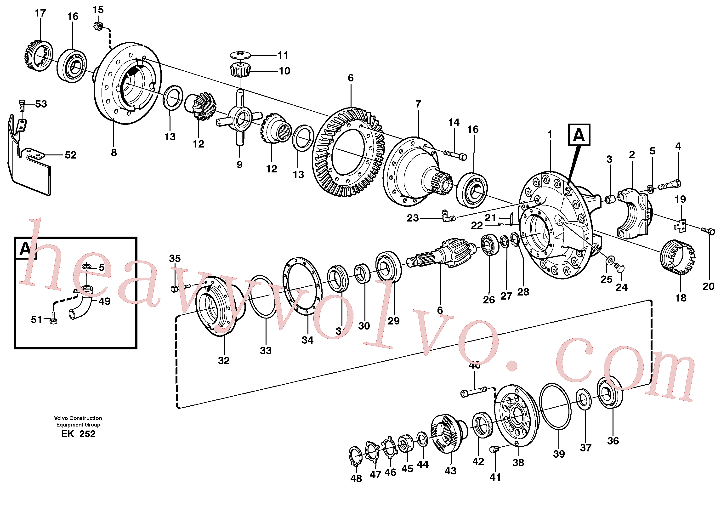 VOE11103175 Differential side gear for Volvo Excavator Parts