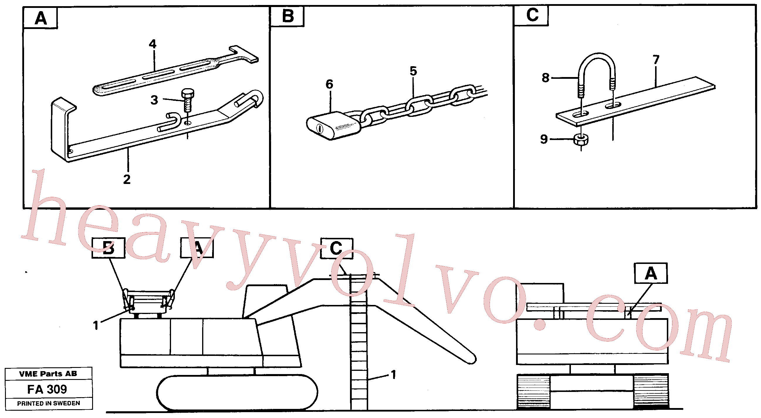 Volvo VOE14230260 Attaching plate aftermarket part for sale
