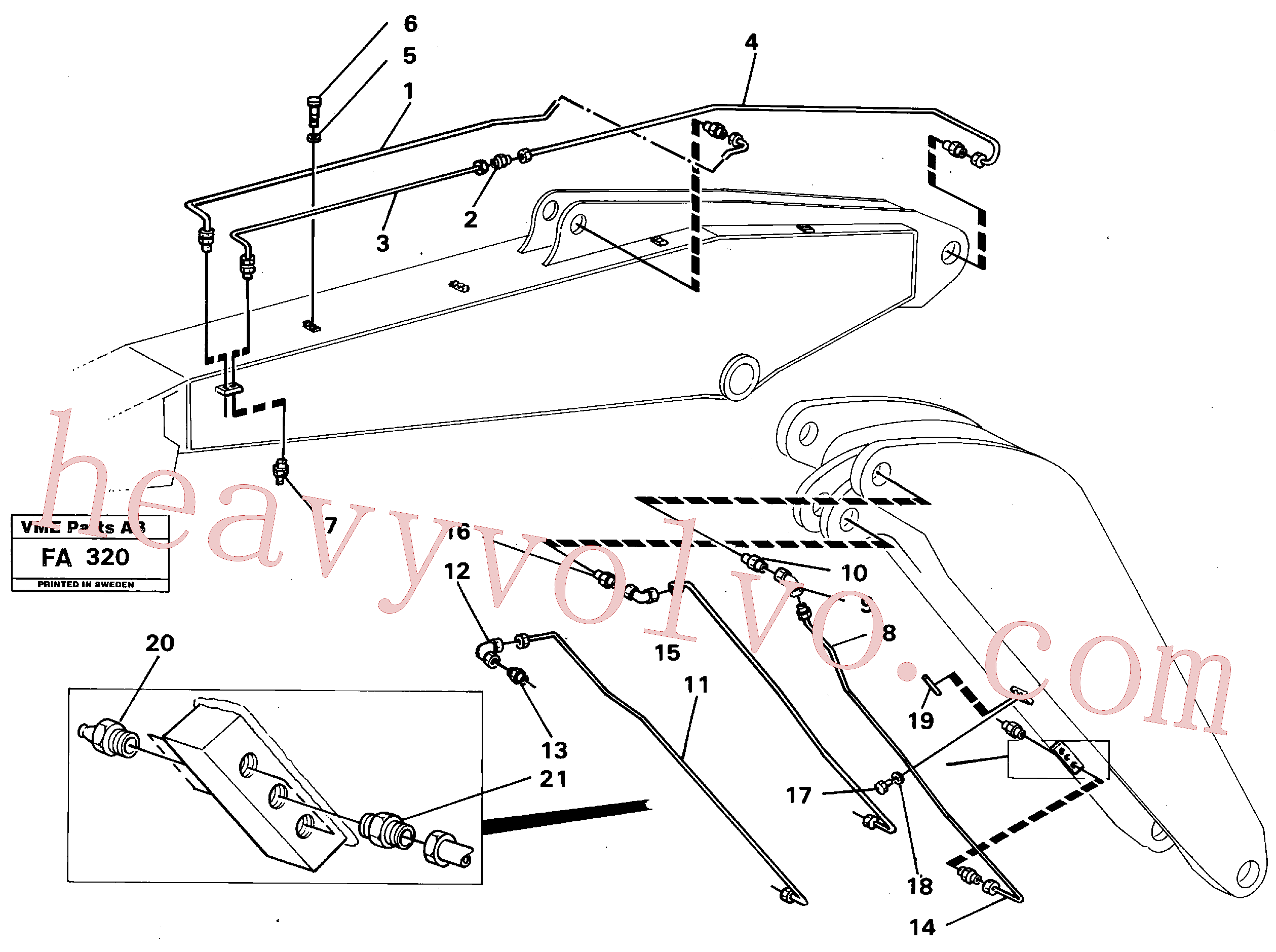 Volvo excavator part VOE14261058 Tube Assembly for sale