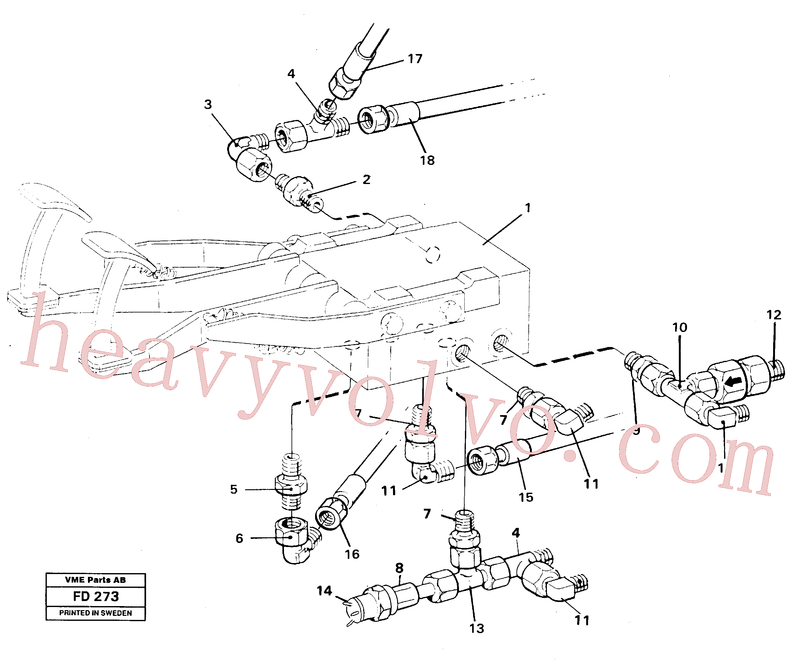 China Made VOE14023611 Fitting parts for Volvo Excavator