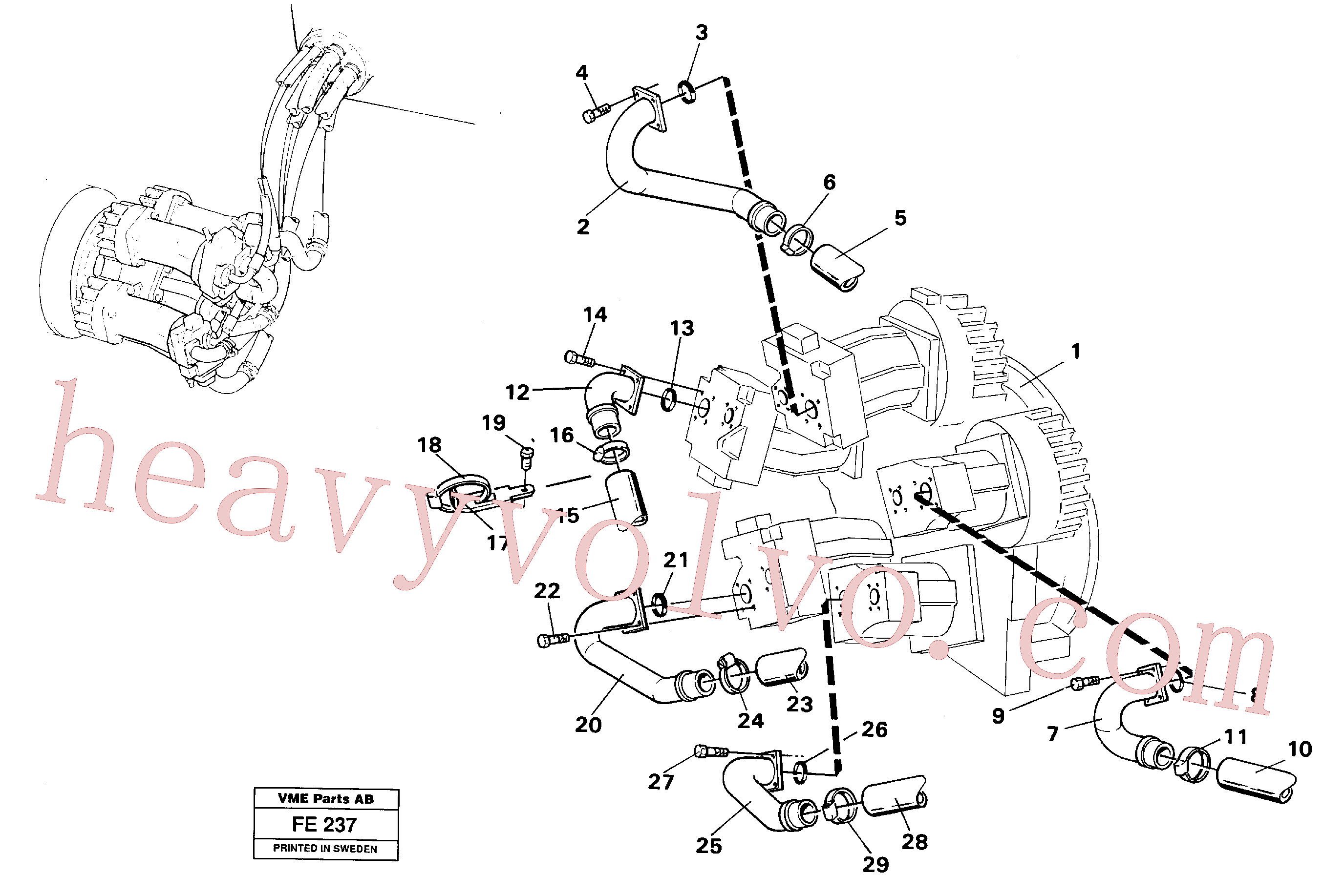 Volvo Assembly VOE14250376 Suction pipe for sale