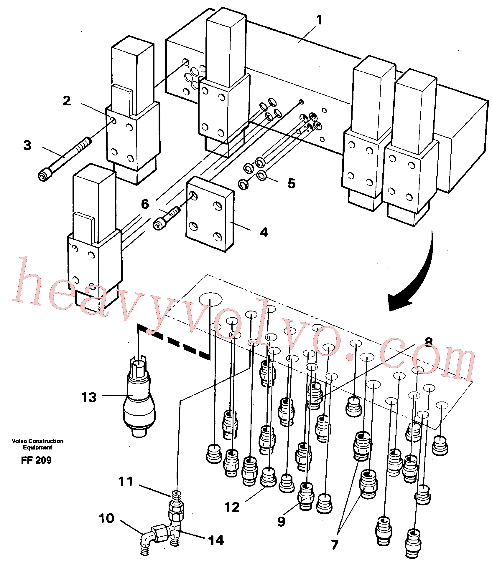 China Made VOE957030 Nipple, Control pressure valve parts for Volvo Excavator