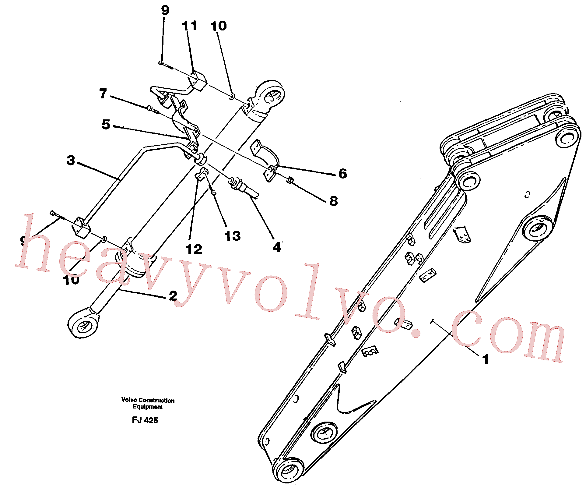 Volvo excavator part VOE14238528 Tube Support for sale