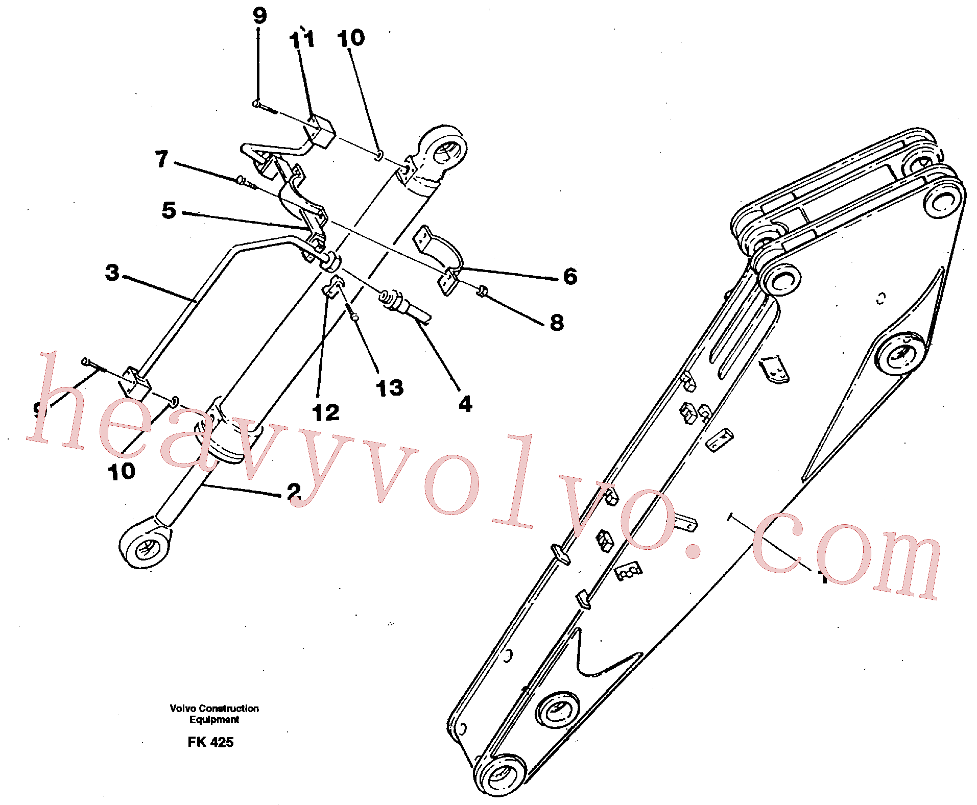 Volvo excavator part VOE14238528 Tube Support for sale