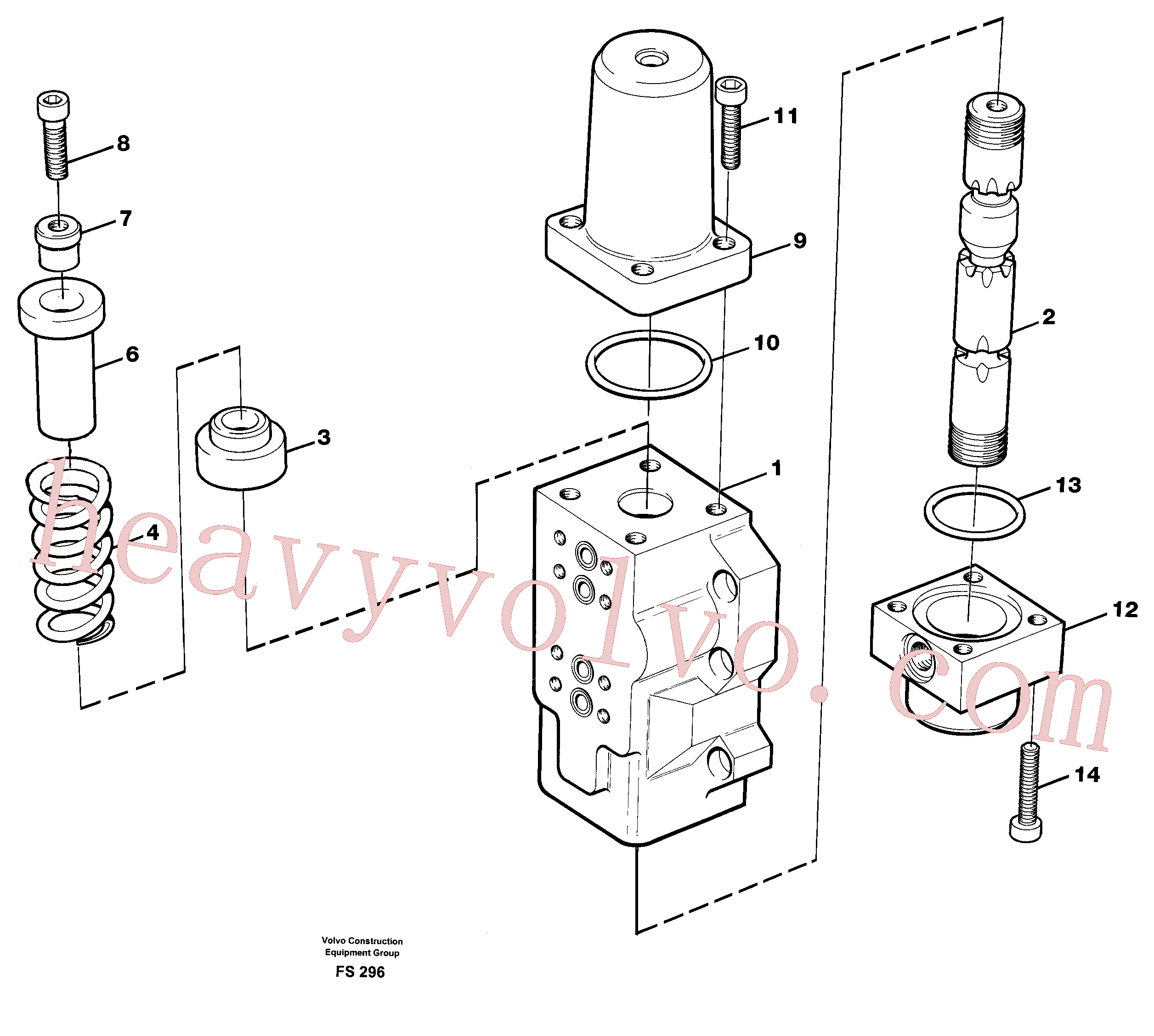 VOE14236298 Valve housing for Volvo Excavator spare