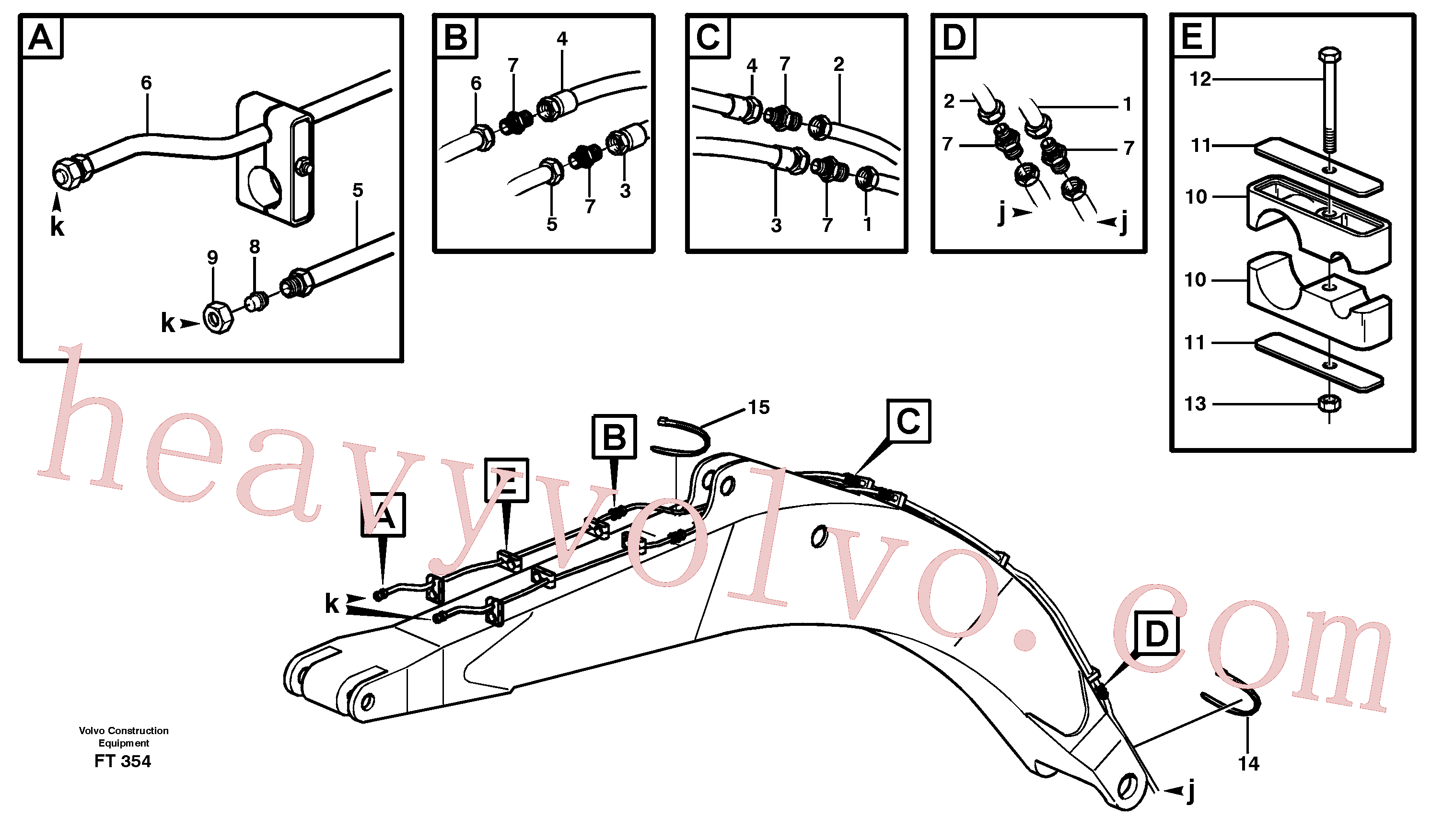 Volvo excavator part VOE14341319 Hydraulic hose for sale