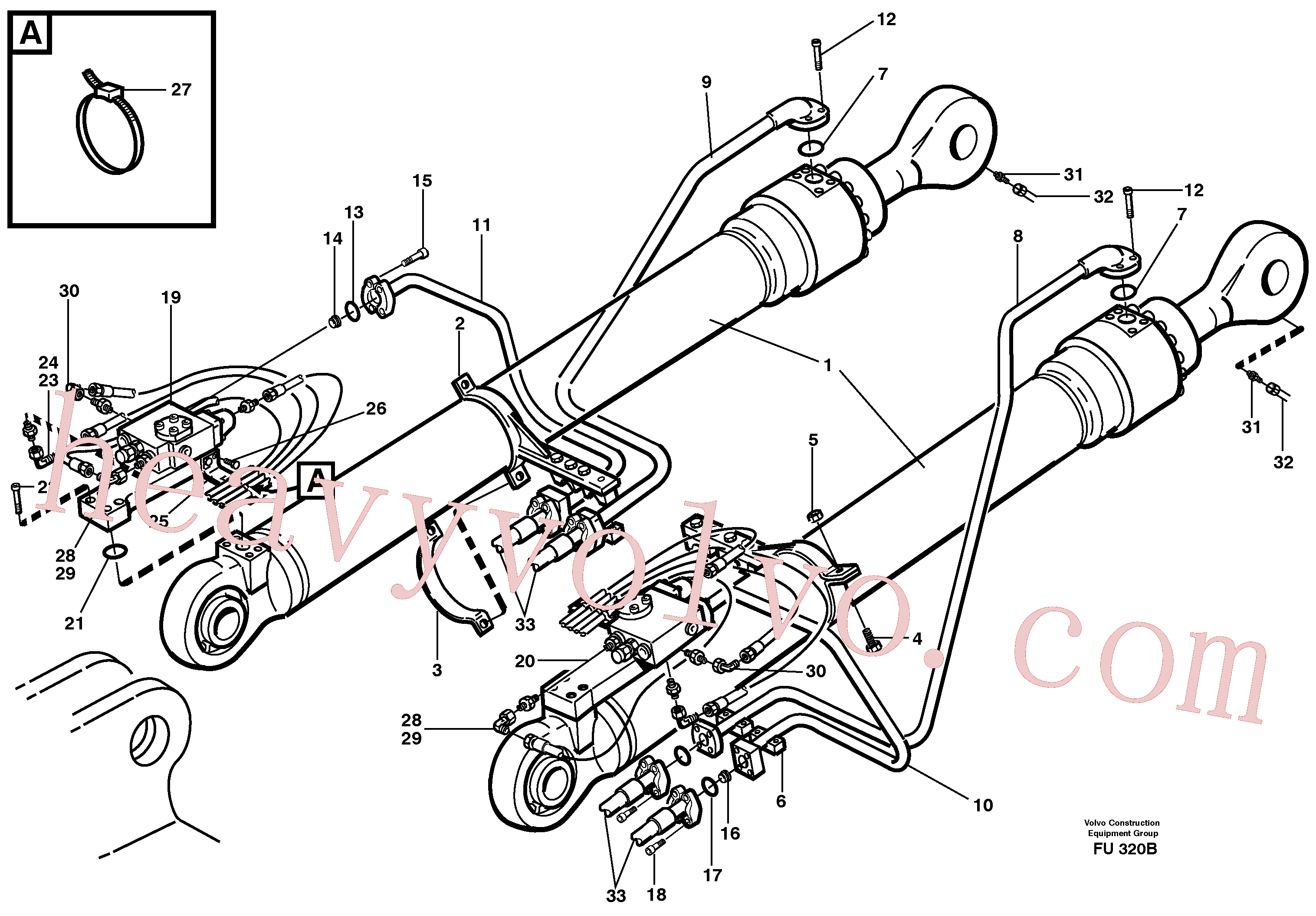 Volvo excavator part VOE14344621 Hydraulic cylinder for sale