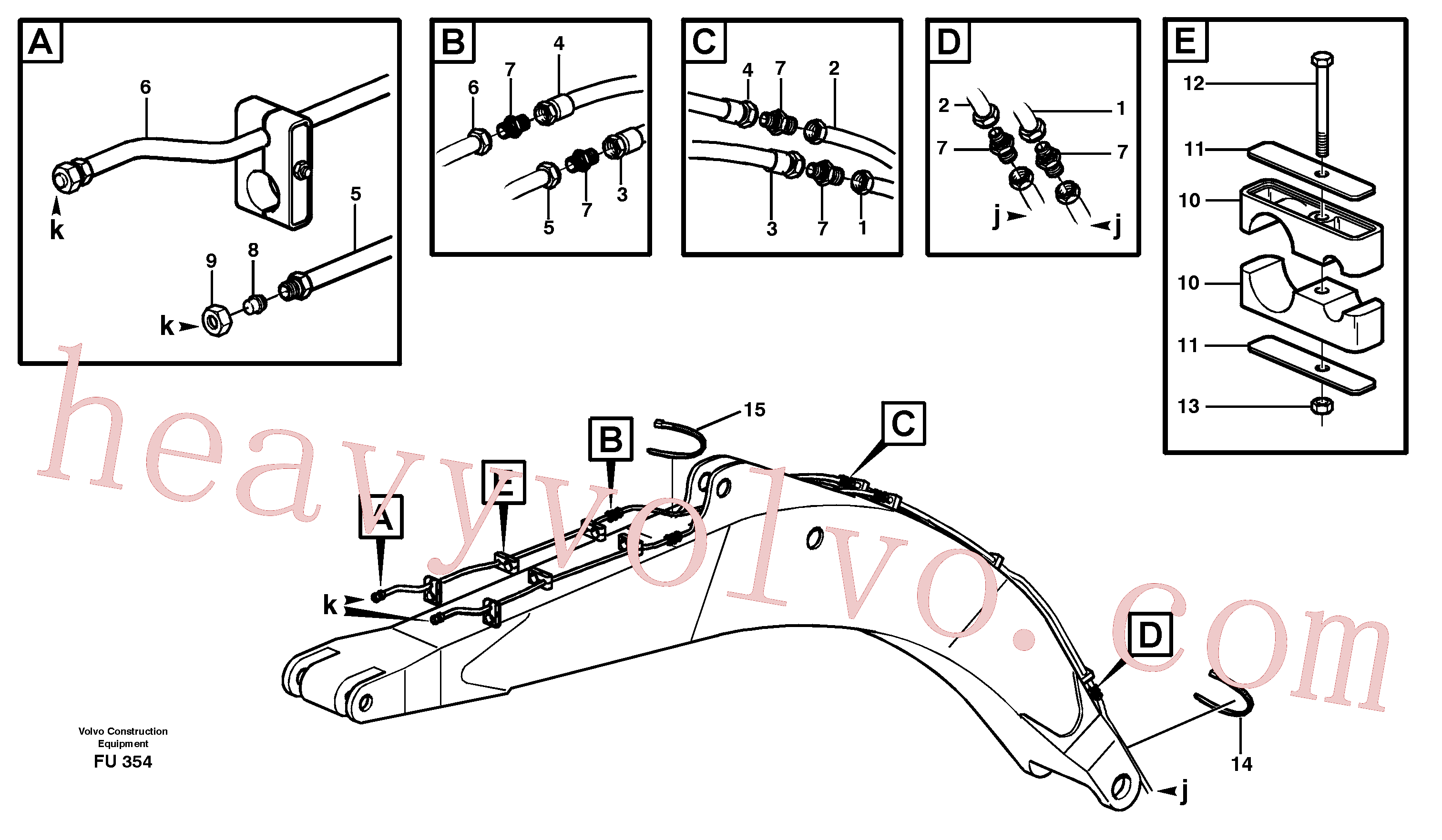 Volvo excavator part VOE14341319 Hydraulic hose for sale