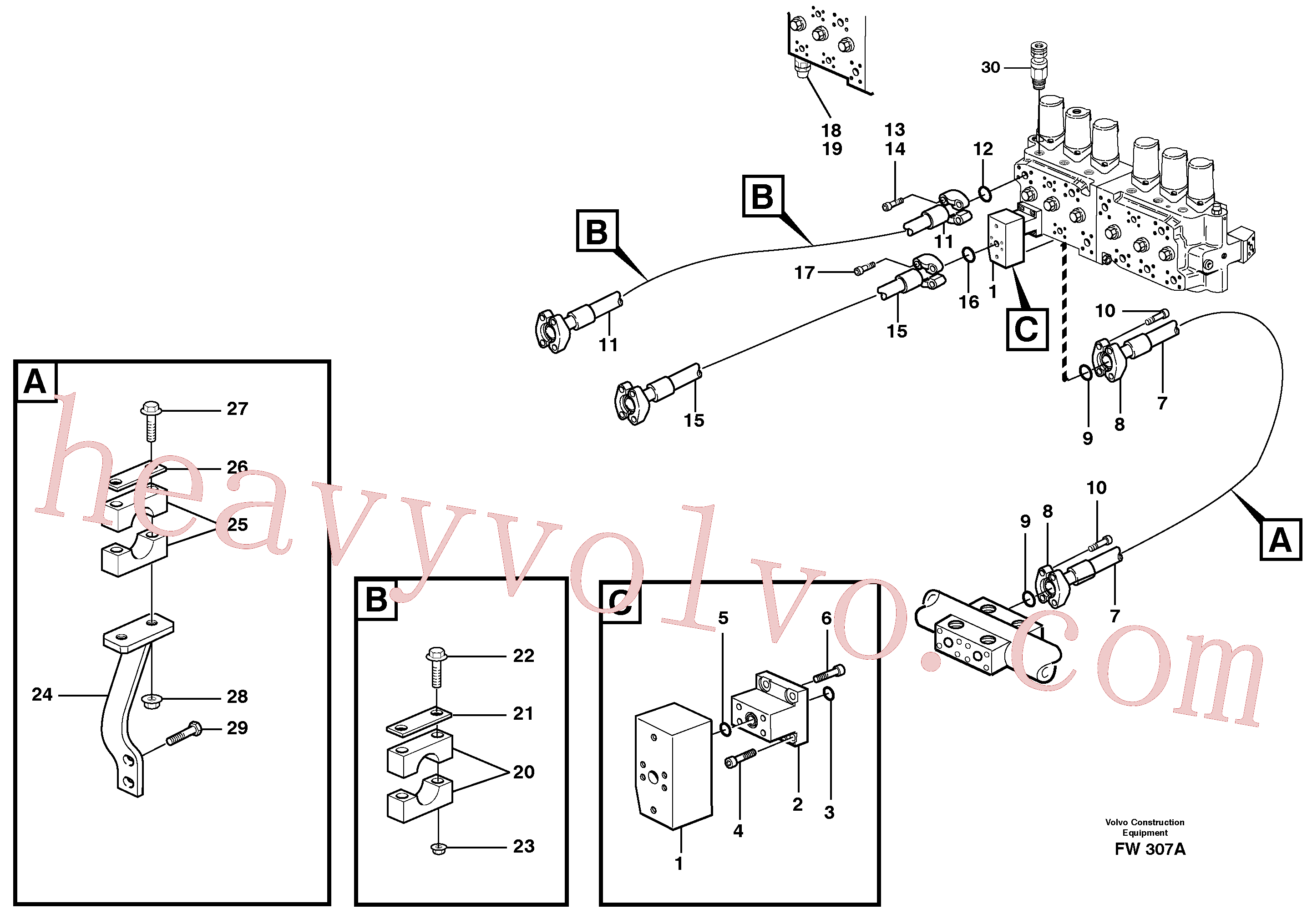 VOE14345816 Hydraulic hose for Volvo Excavator Parts