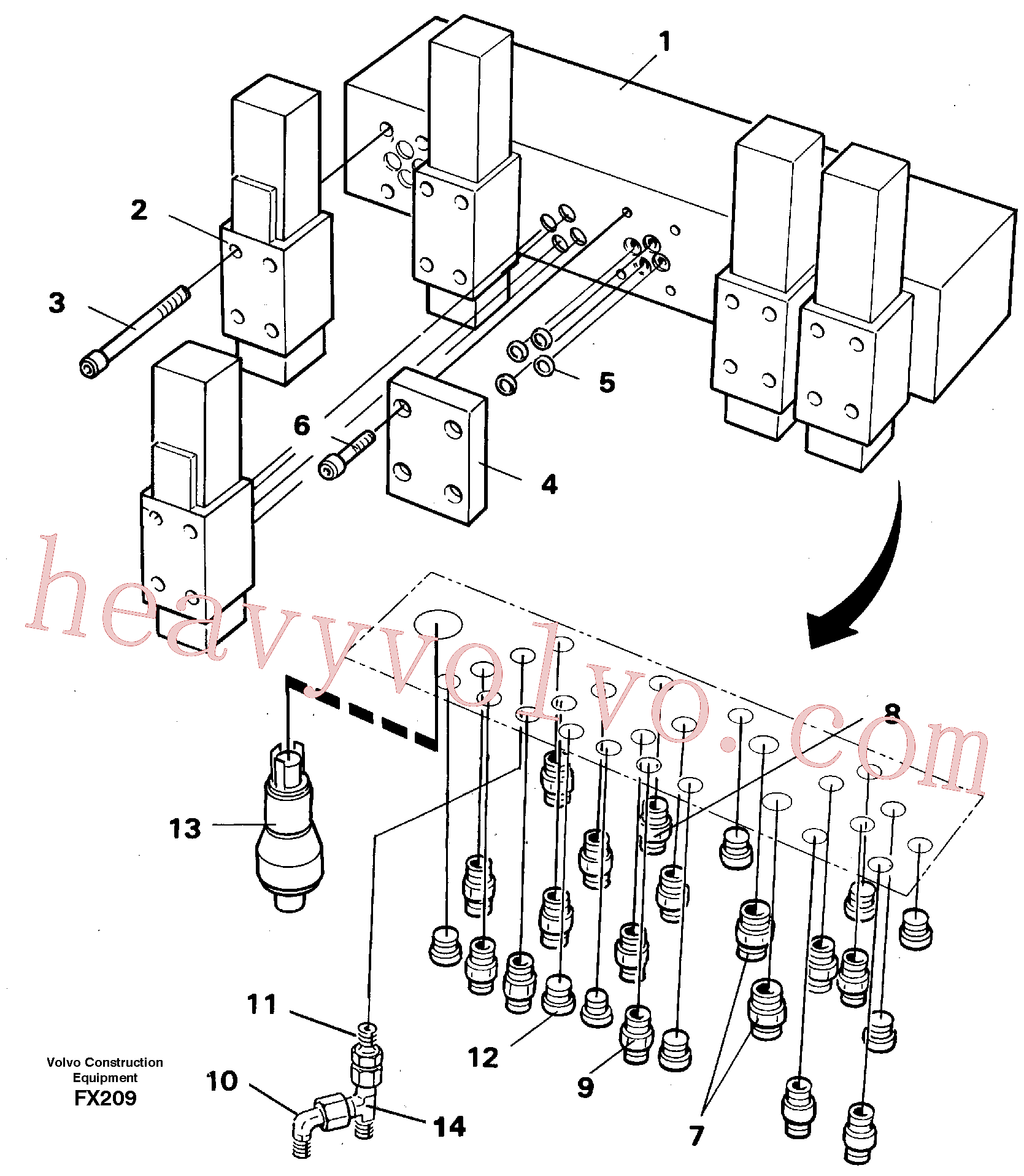 China Made VOE957030 Nipple, Control pressure valve parts for Volvo Excavator