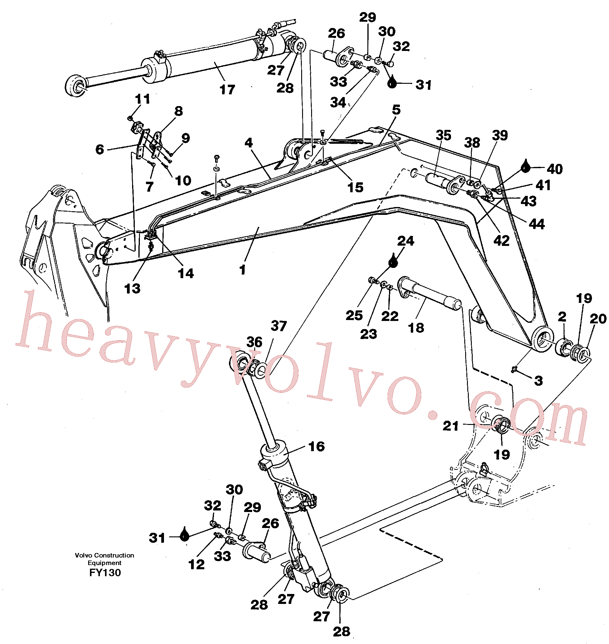 Volvo excavator part VOE13971065 Hexagon nut for sale