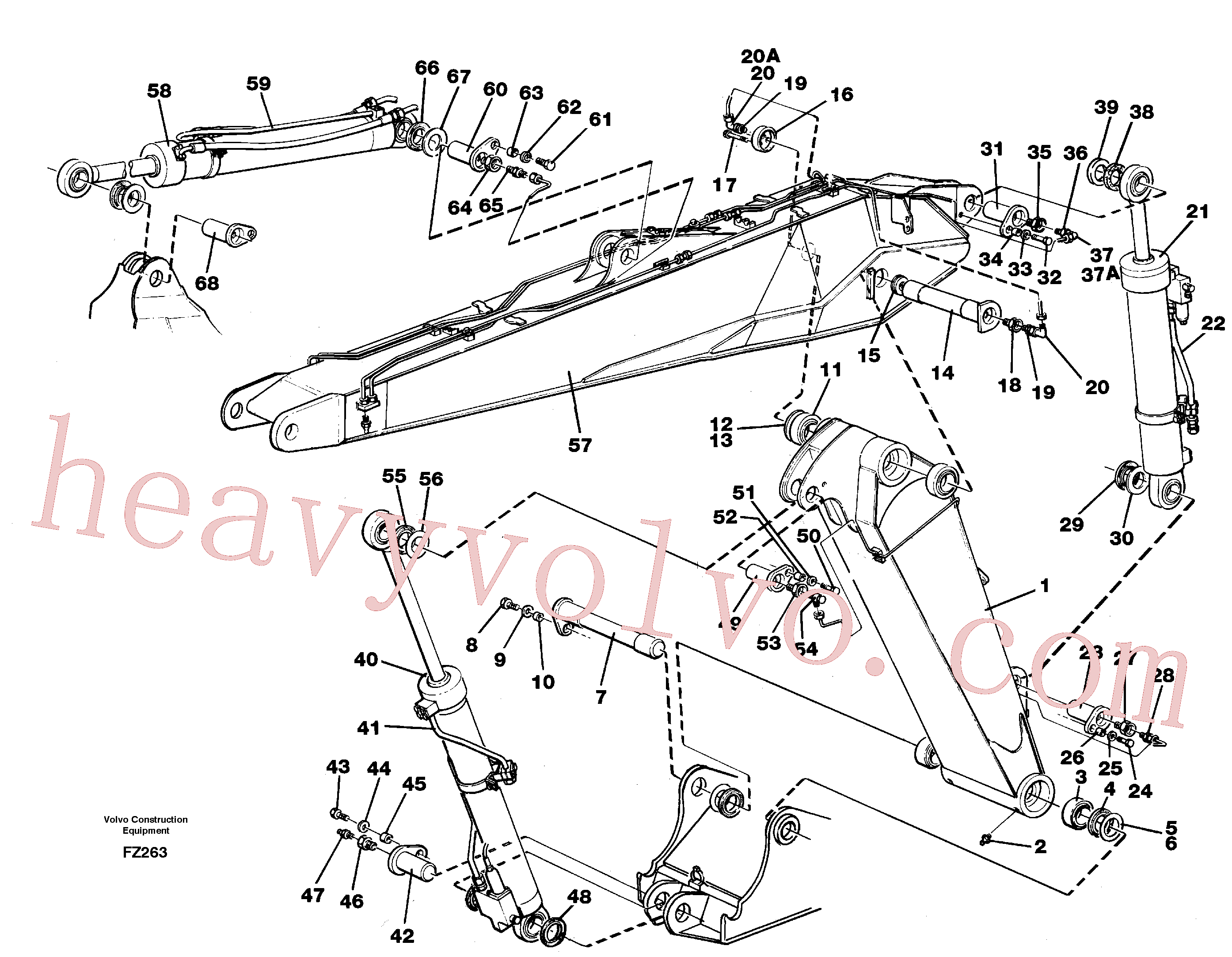 Volvo excavator part VOE14257101 Boom front section for sale