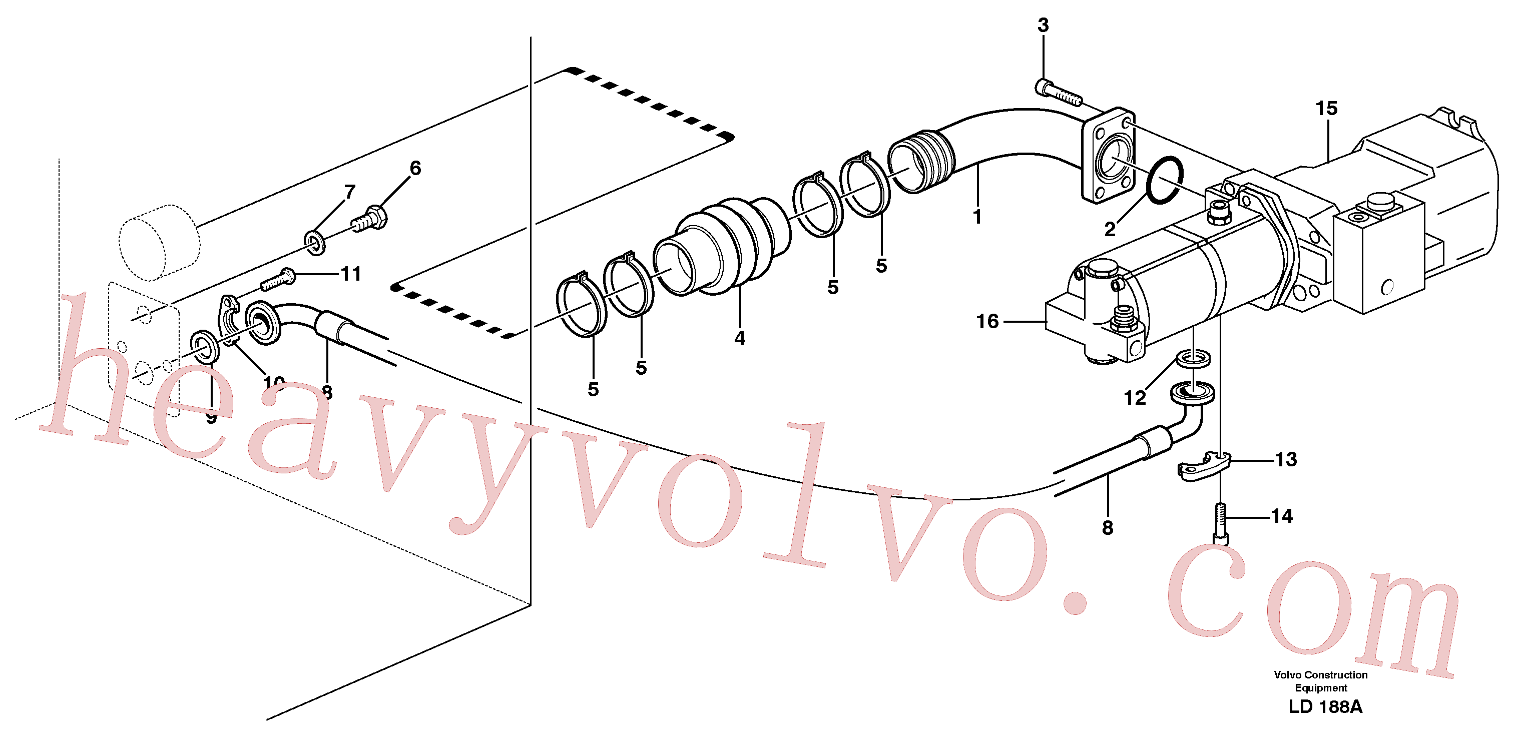 VOE14370095 Suction hose for Volvo Excavator spare
