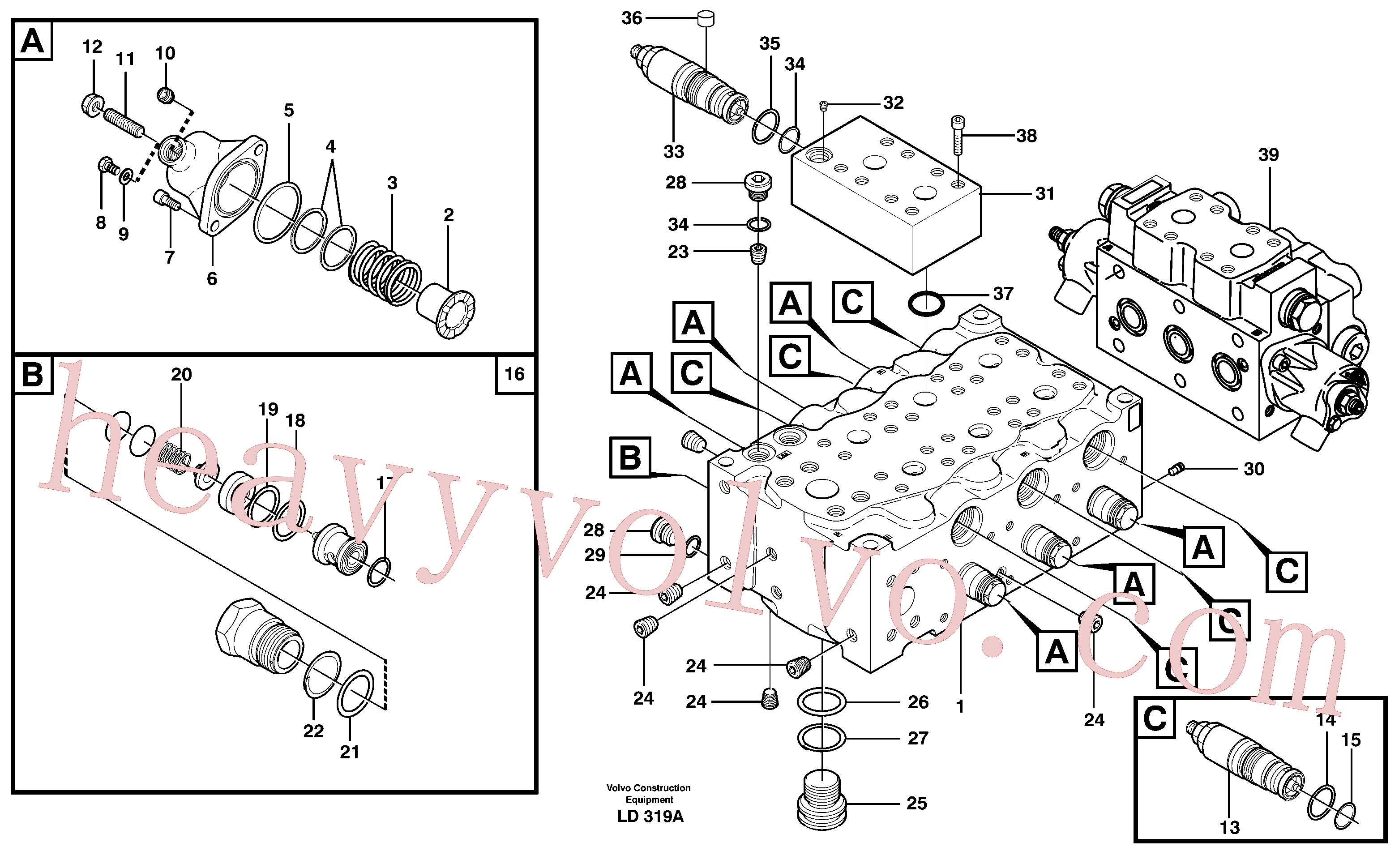 China Made VOE11707882 Valve parts for Volvo Excavator