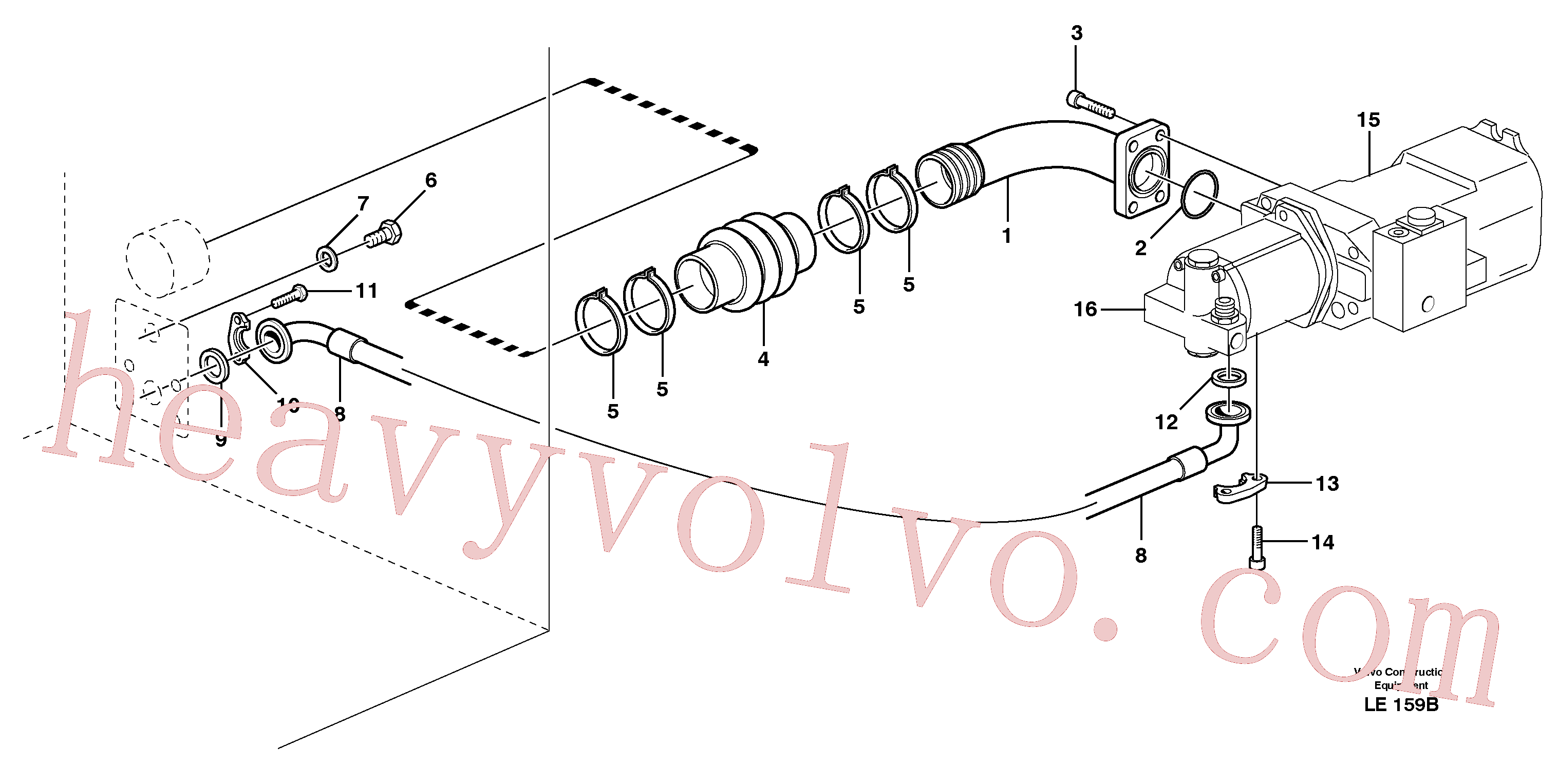 VOE14370095 Suction hose for Volvo Excavator spare