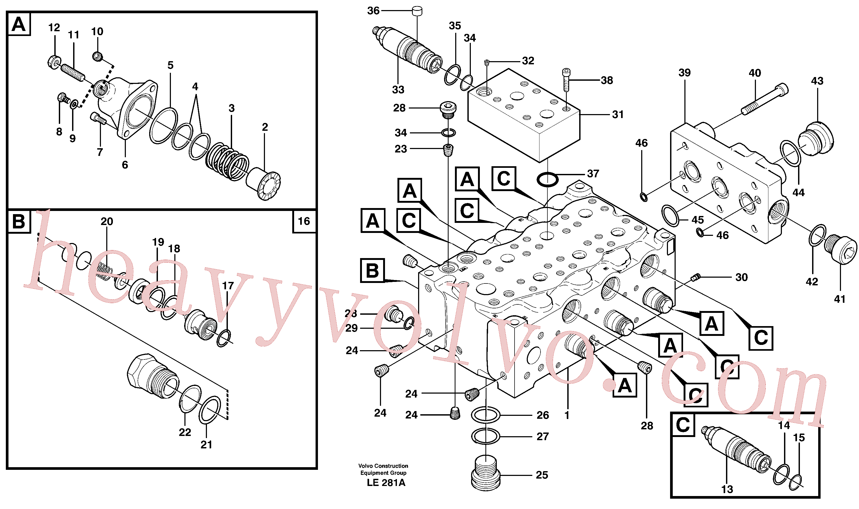 China Made VOE11707882 Valve parts for Volvo Excavator