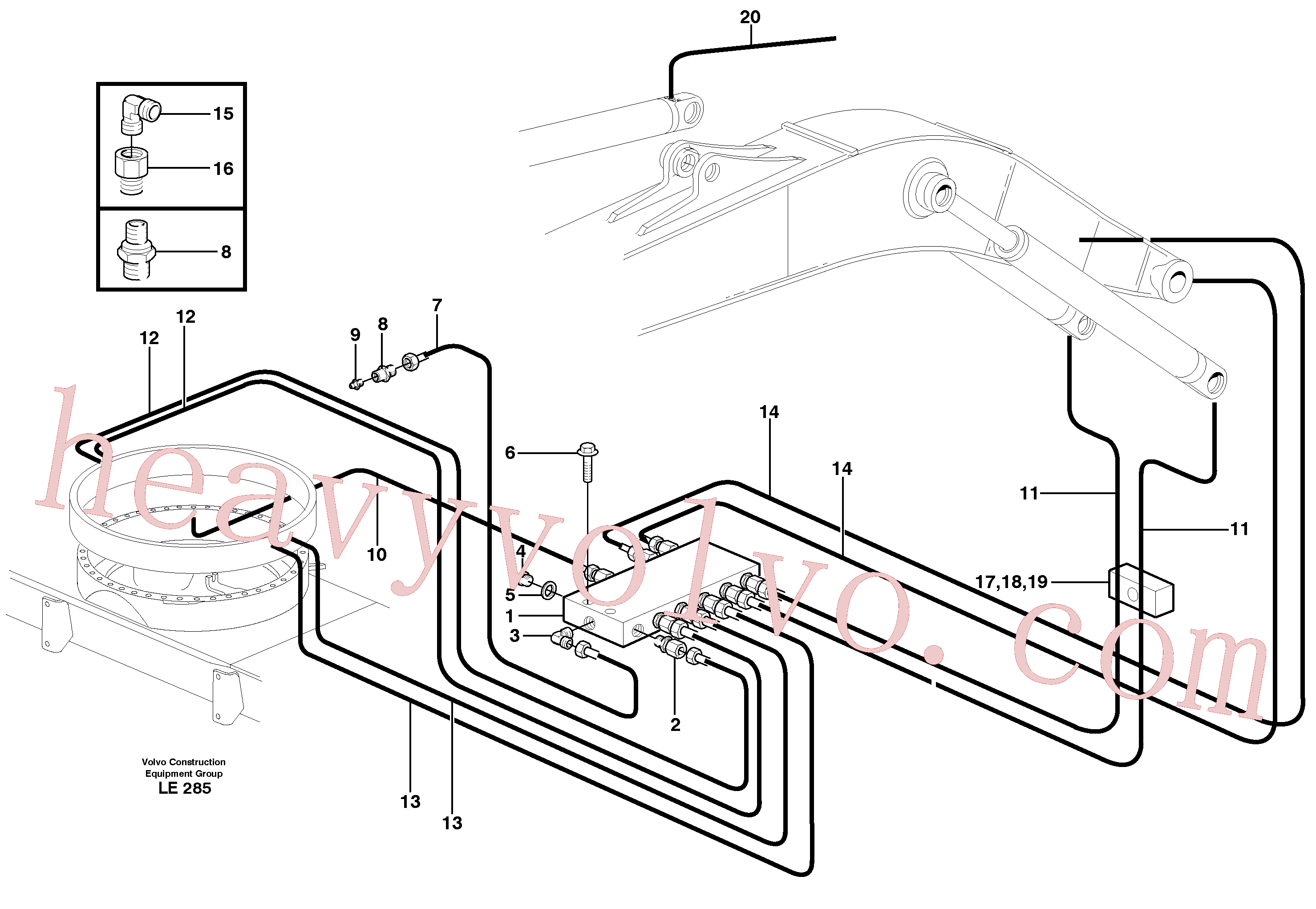 China Made VOE14370227 Nipple parts for Volvo Excavator