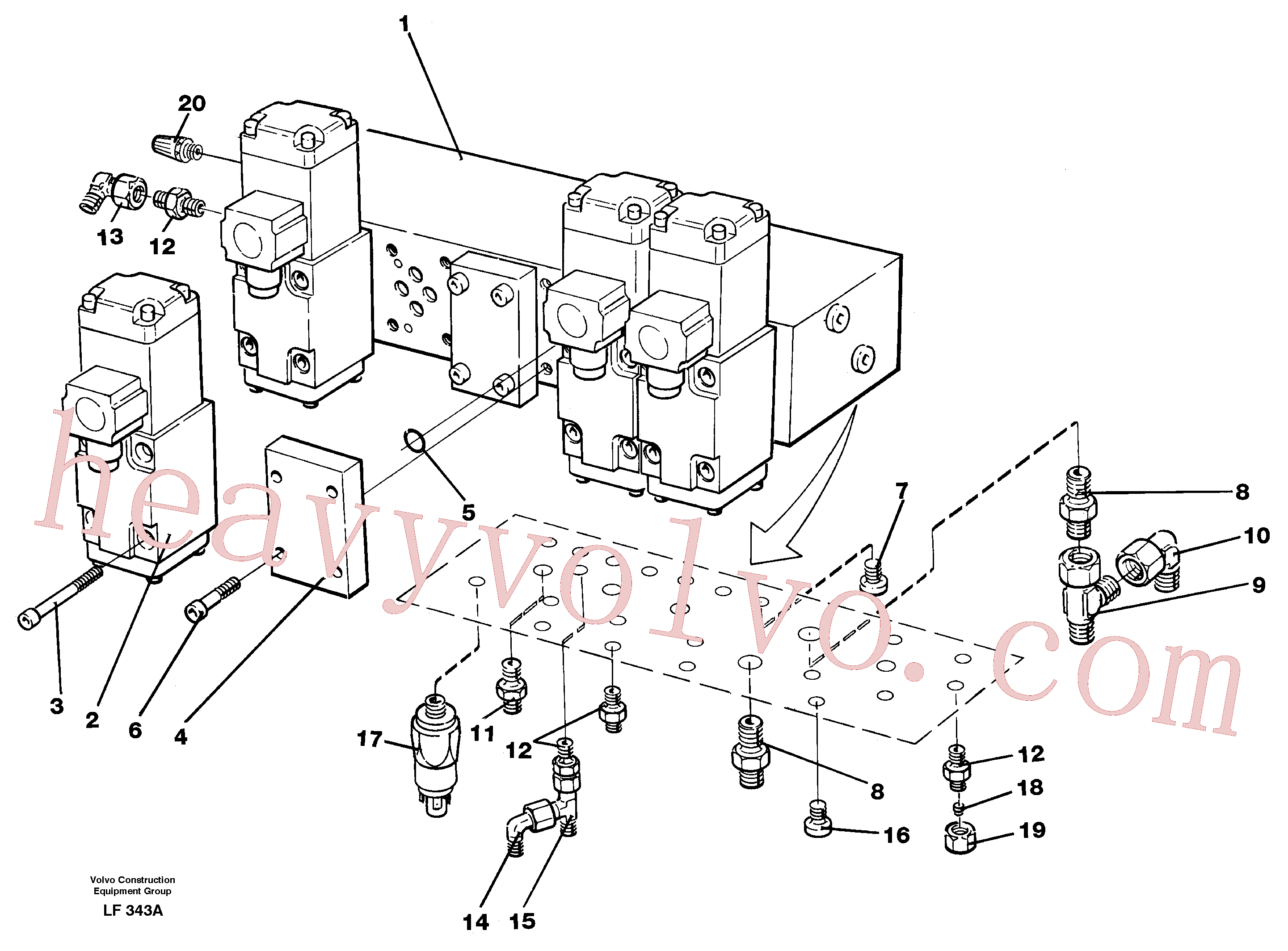 Volvo excavator part VOE14012384 Fitting for sale