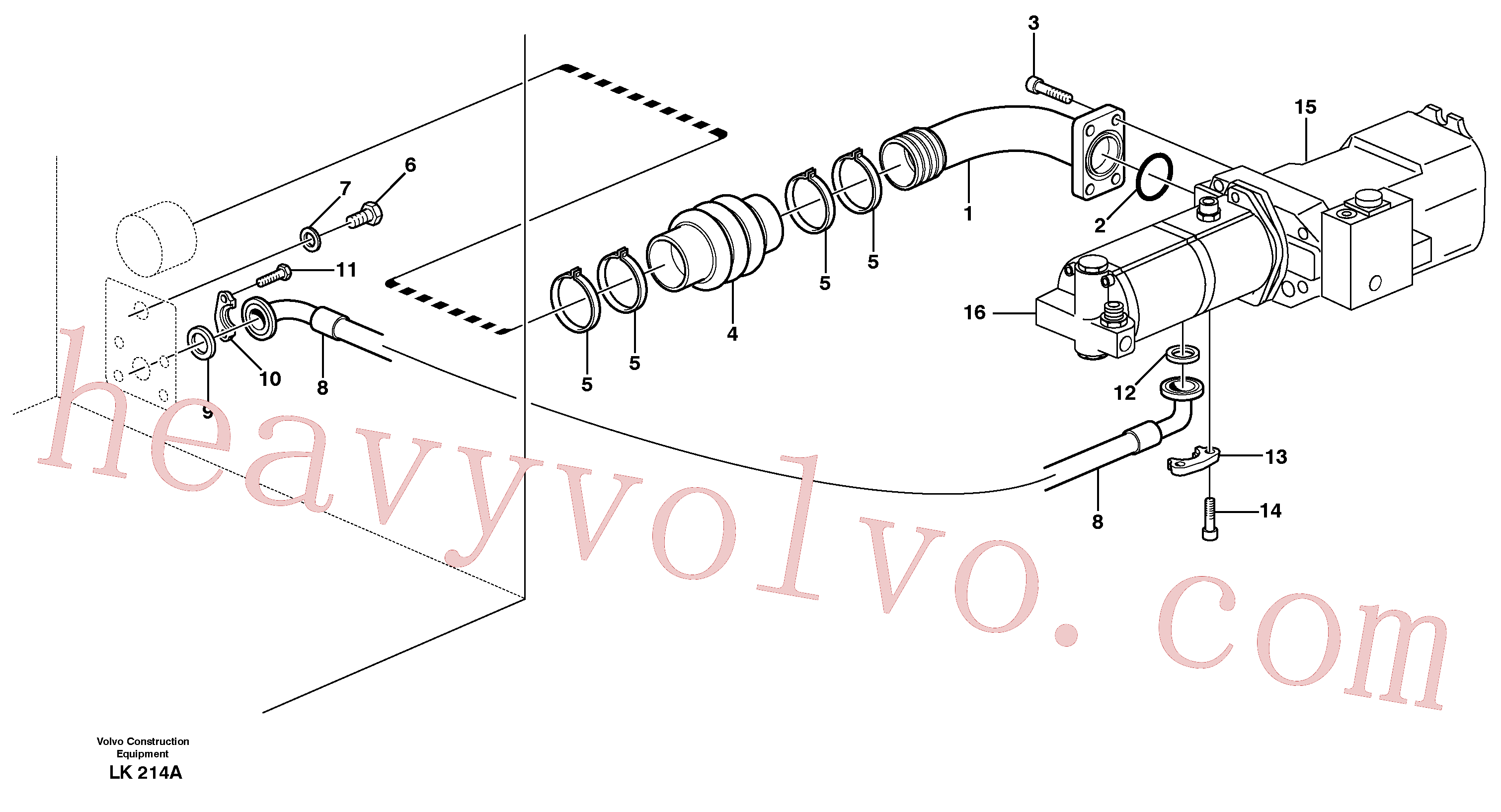 VOE14370095 Suction hose for Volvo Excavator spare