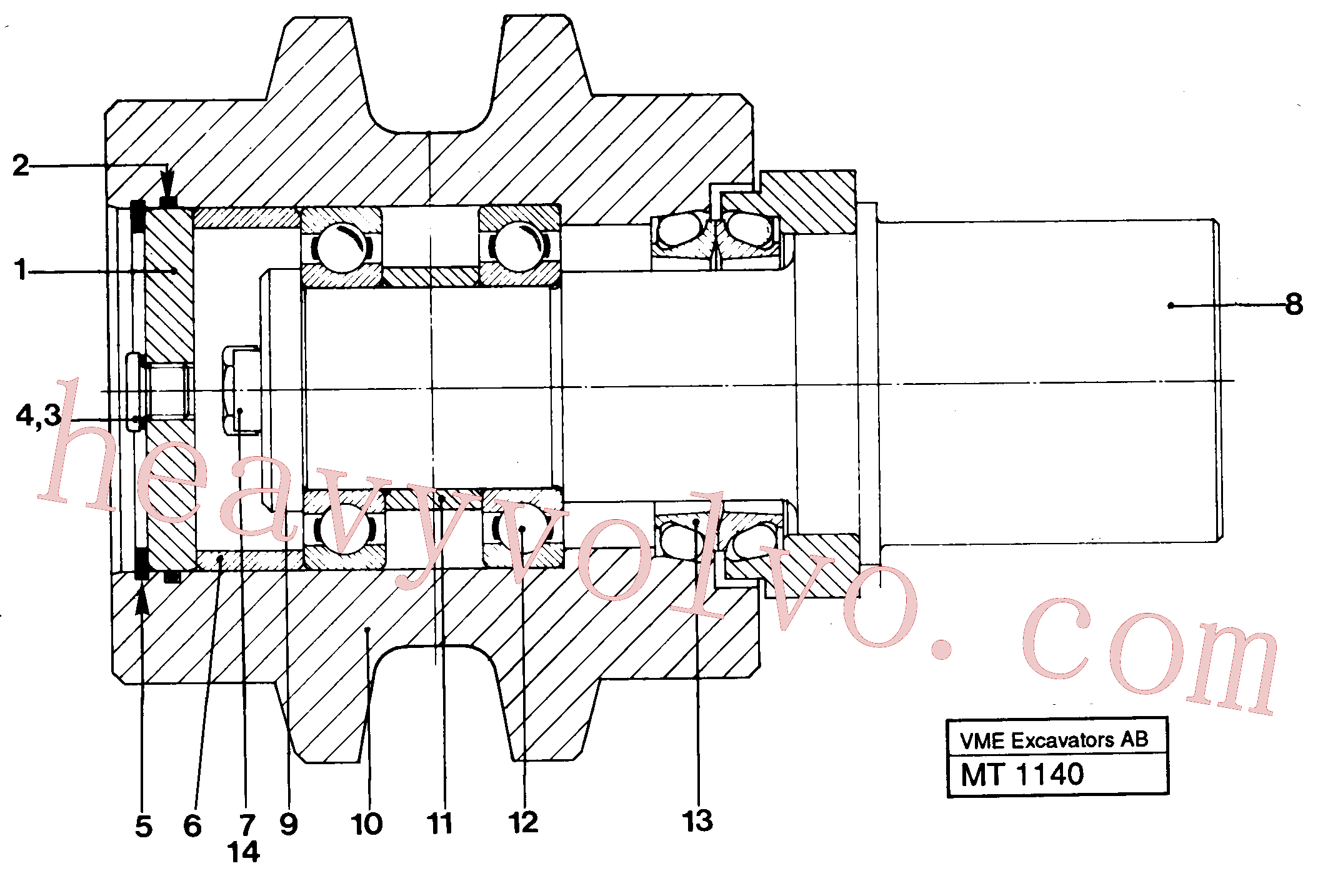 VOE14013538 Ball bearing for Volvo Excavator Parts