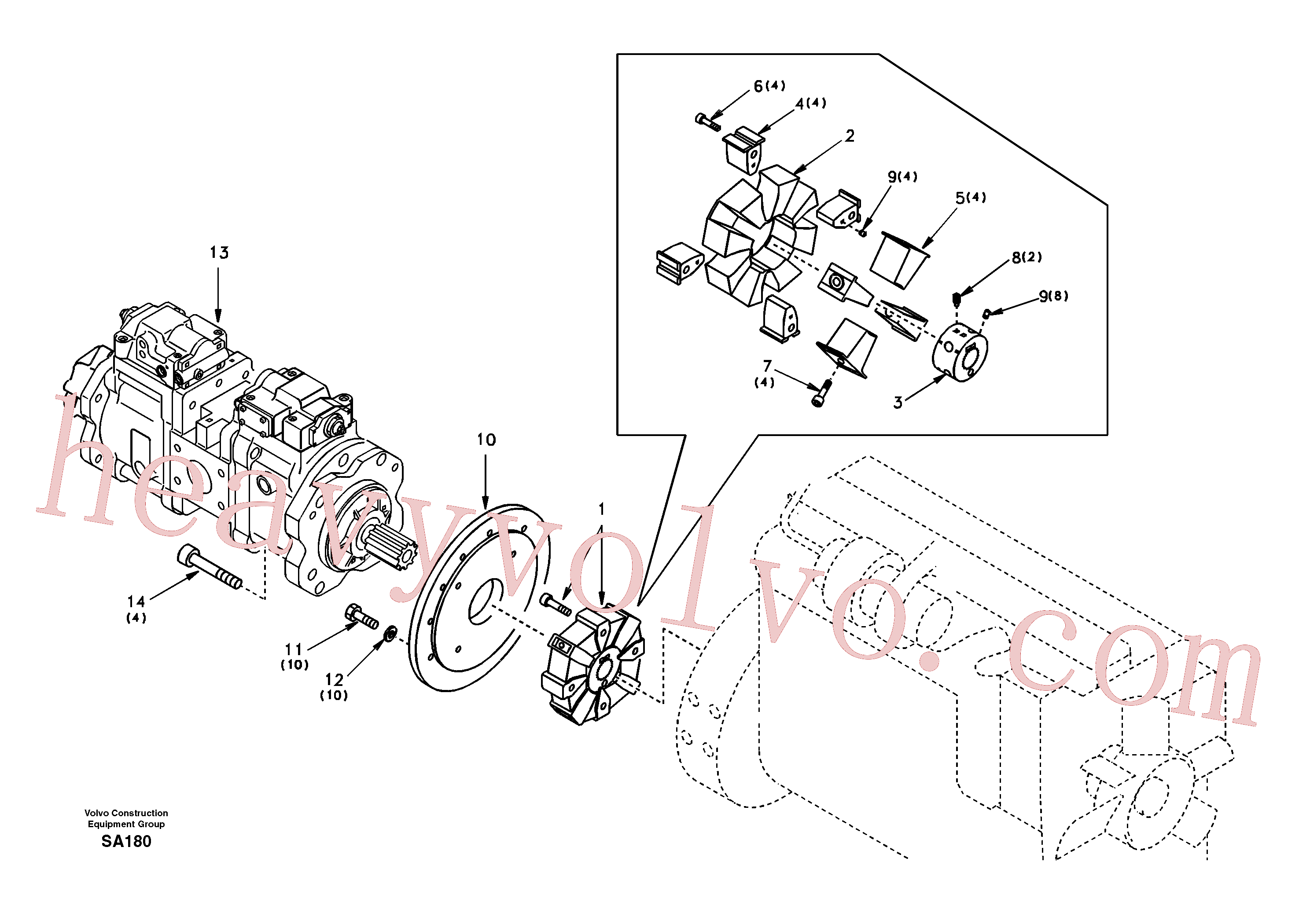 Volvo excavator part VOE14530994 Flange for sale