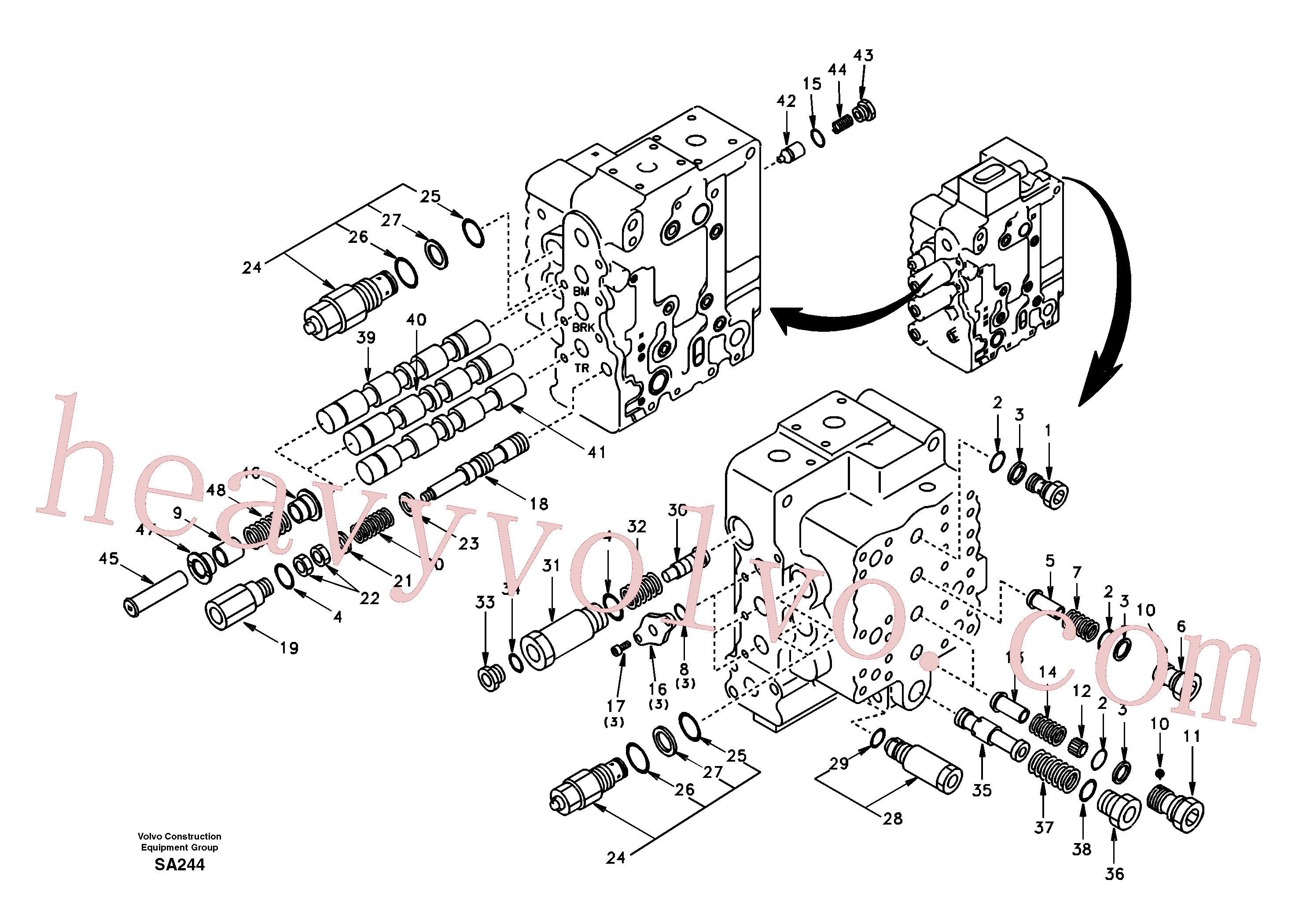 China Made SA7272-03041 Spool parts for Volvo Excavator