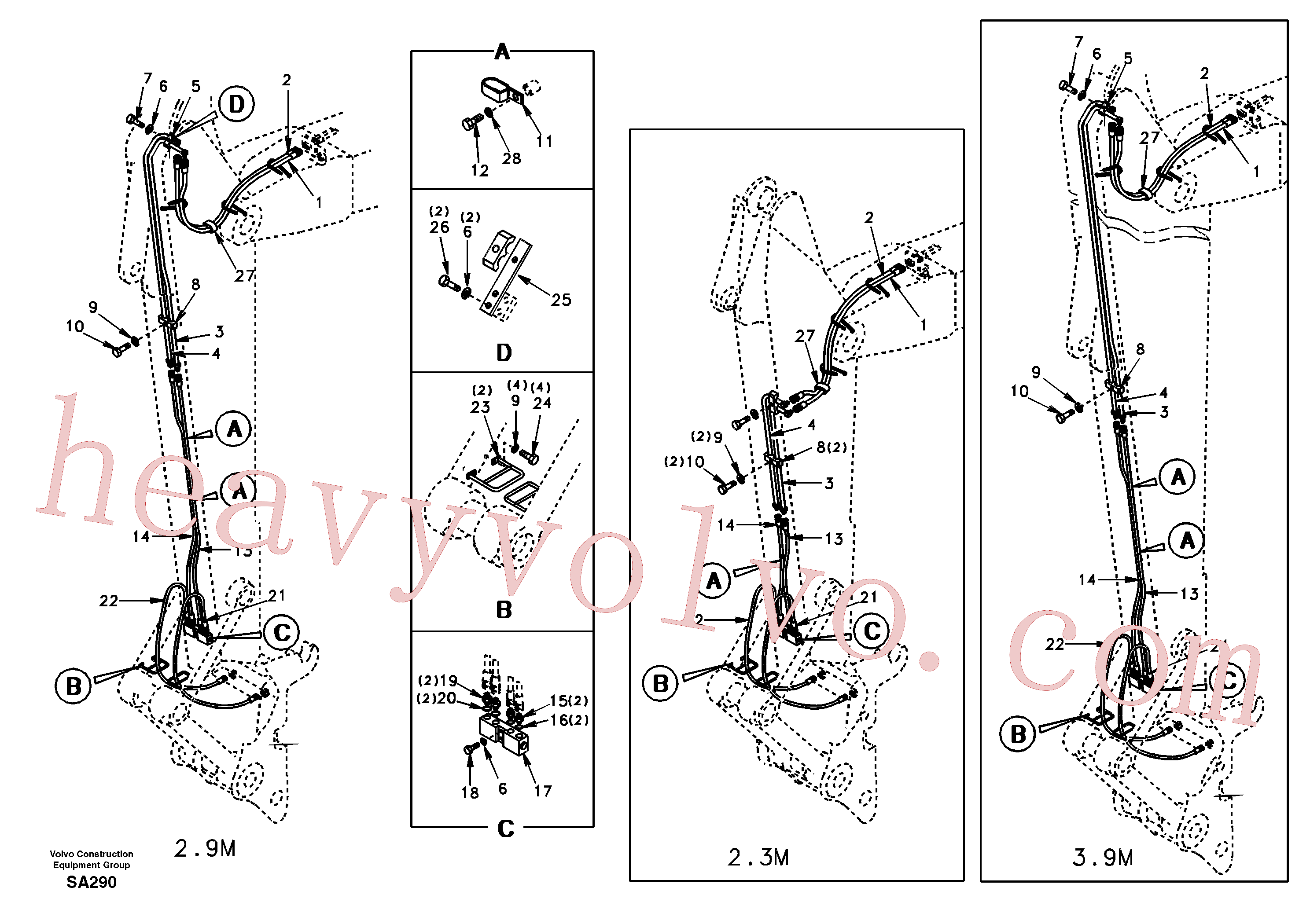 Volvo excavator part SA9451-02616 Hose assembly for sale