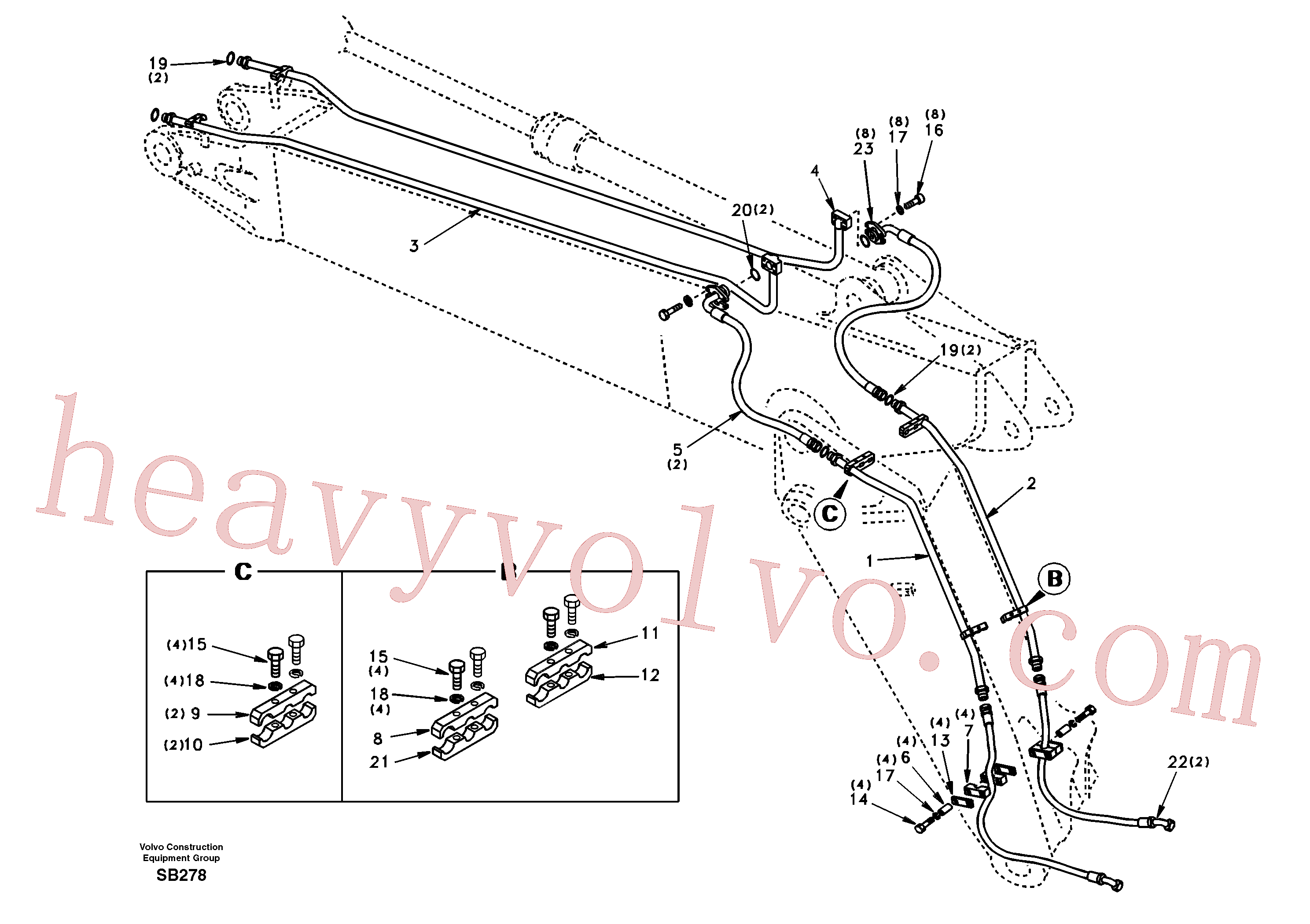 Volvo excavator part SA1174-56870 Clamp for sale