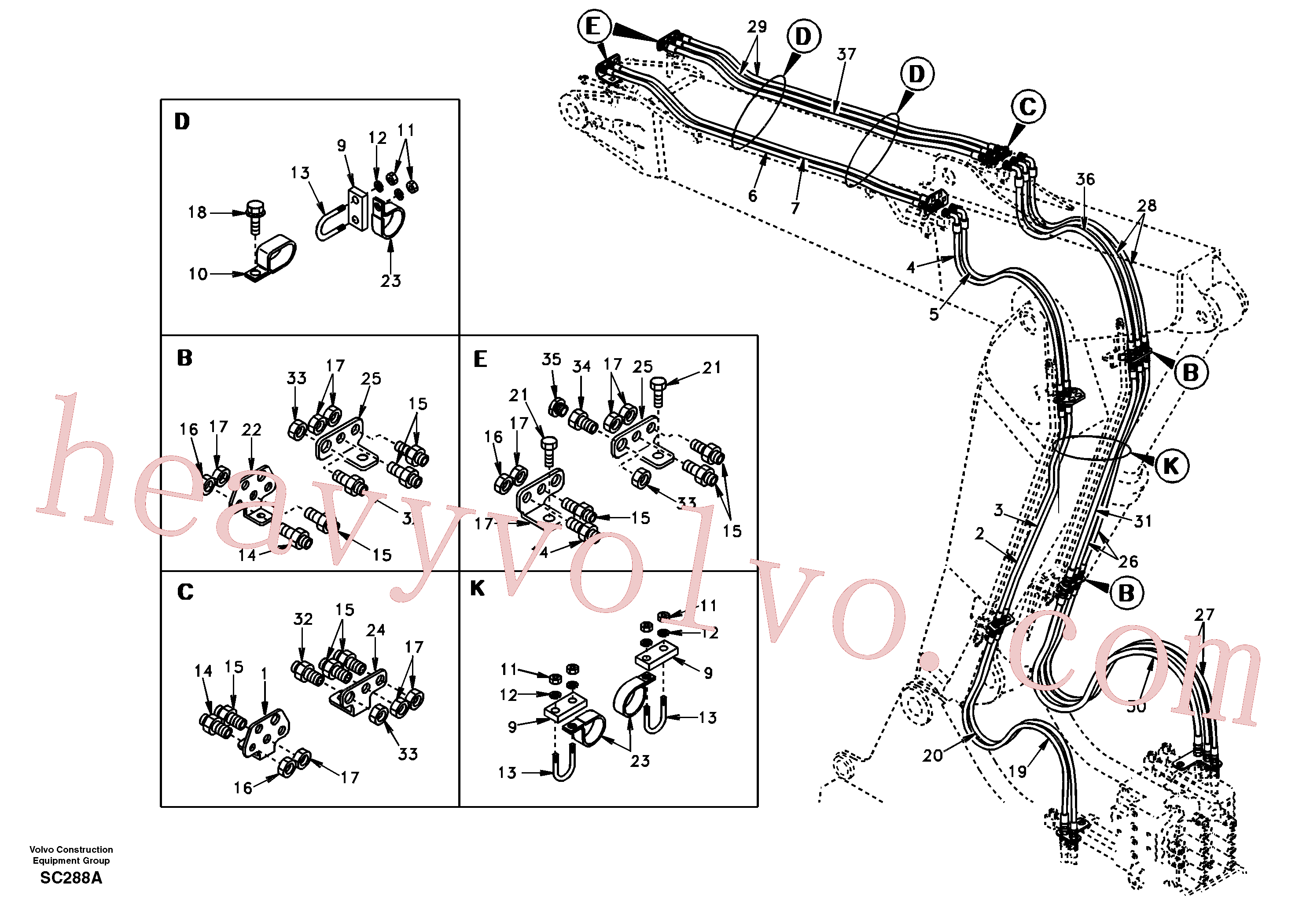 China Made SA9451-04229 Hose parts for Volvo Excavator