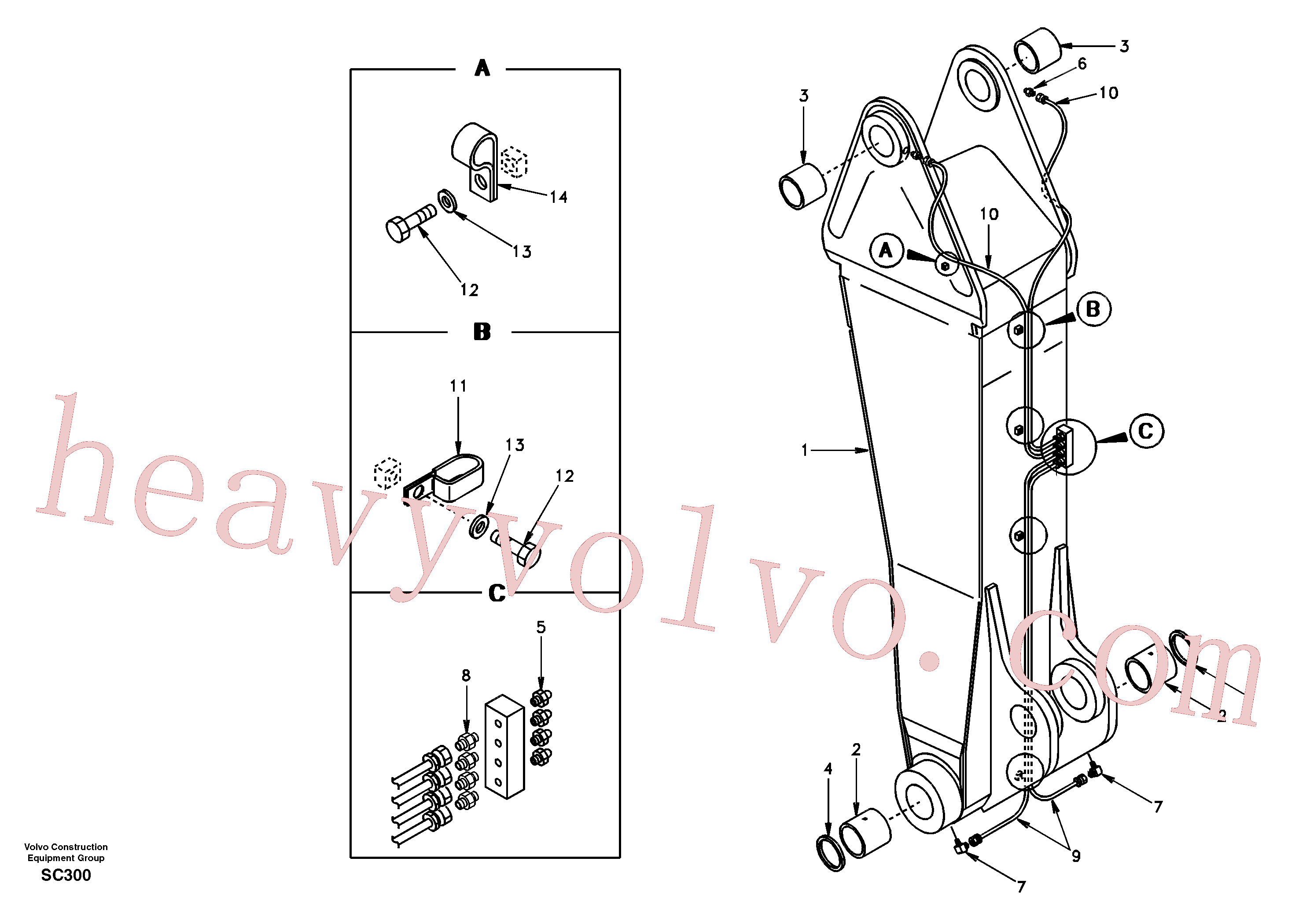 China Made VOE14502967 Boom parts for Volvo Excavator