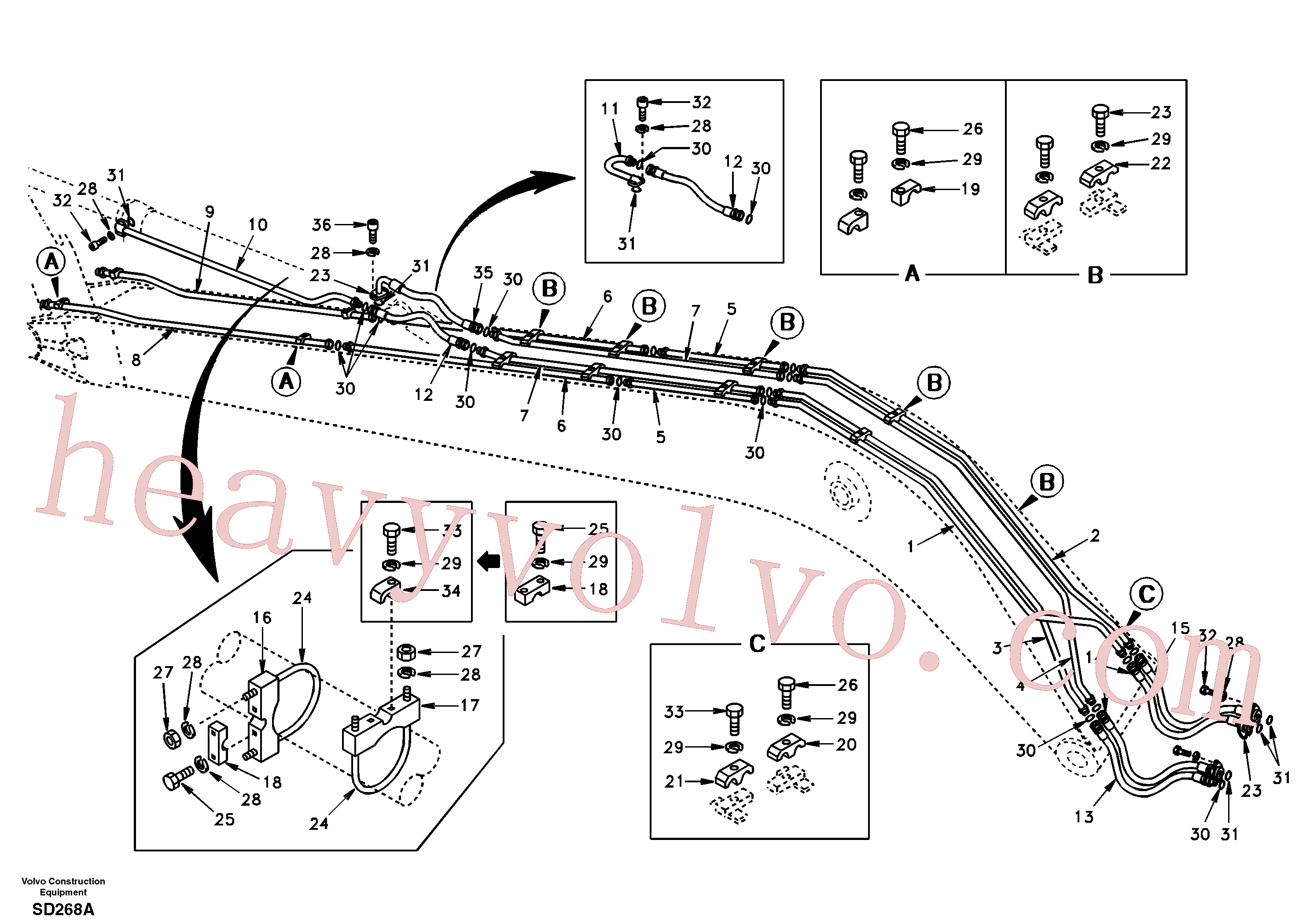 China Made SA9372-33460 Clamp parts for Volvo Excavator