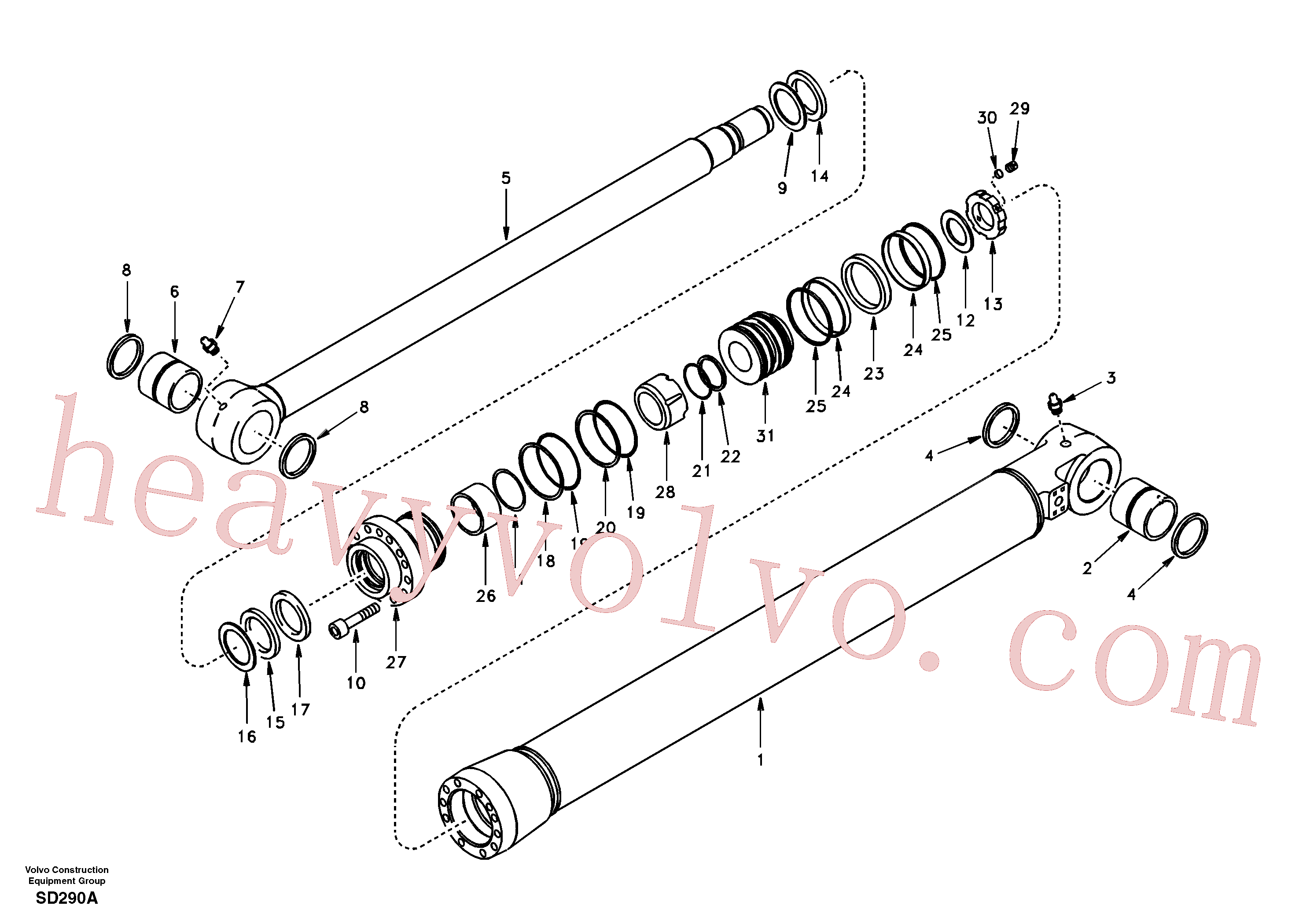 VOE14501215 Rod for Volvo Excavator spare