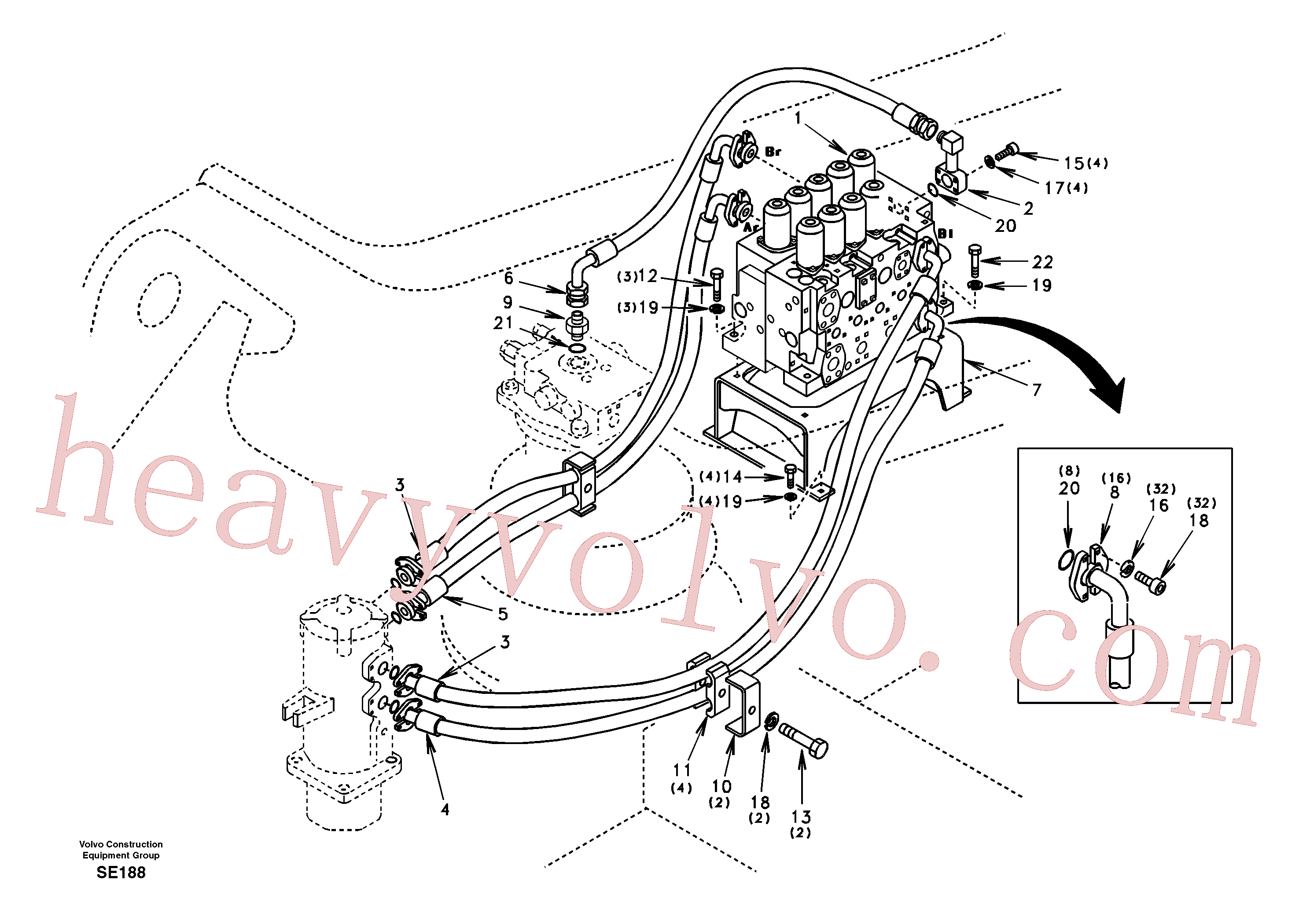 SA1142-05712 Control valve for Volvo Excavator spare