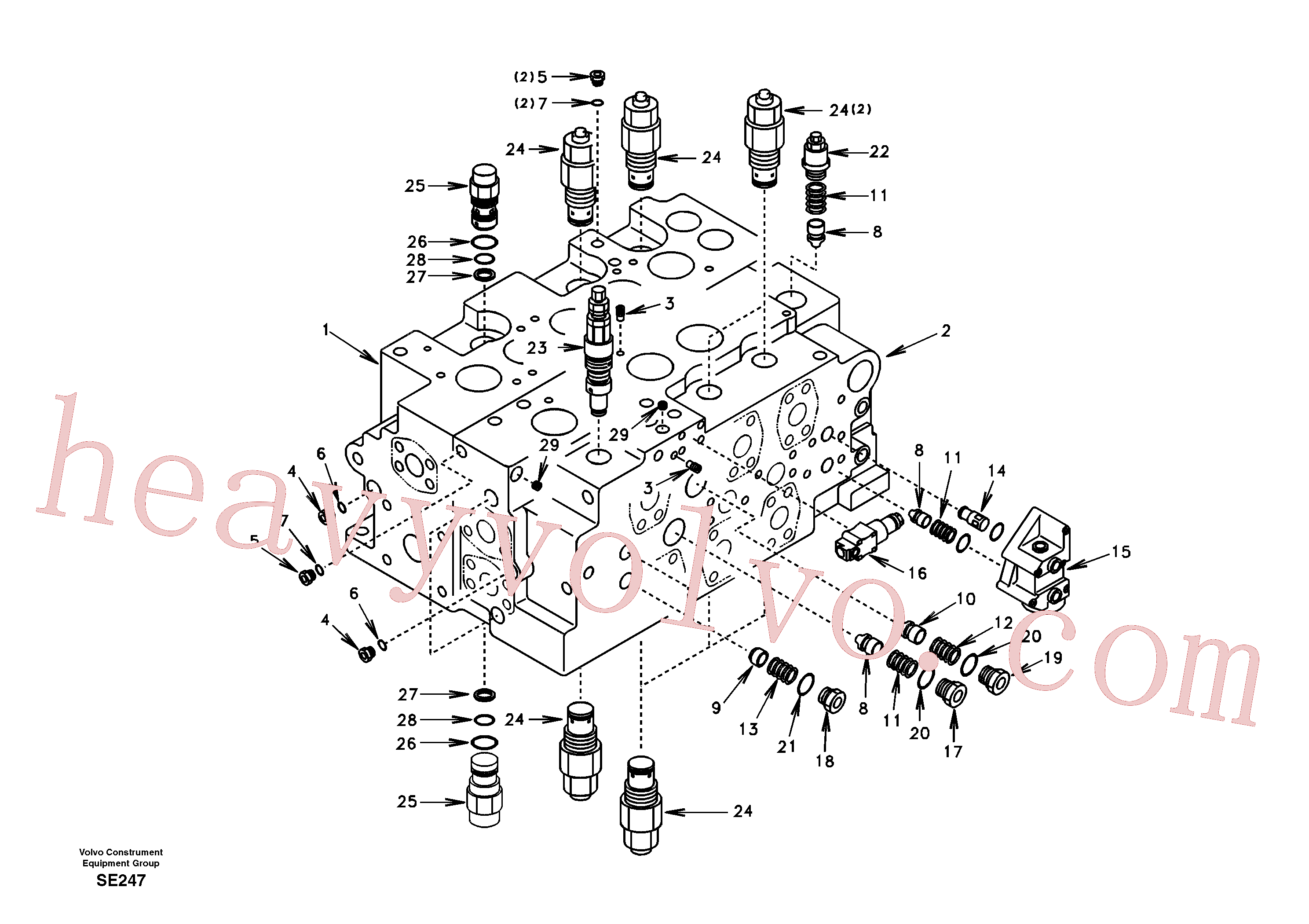 SA1142-05712 Control valve for Volvo Excavator spare