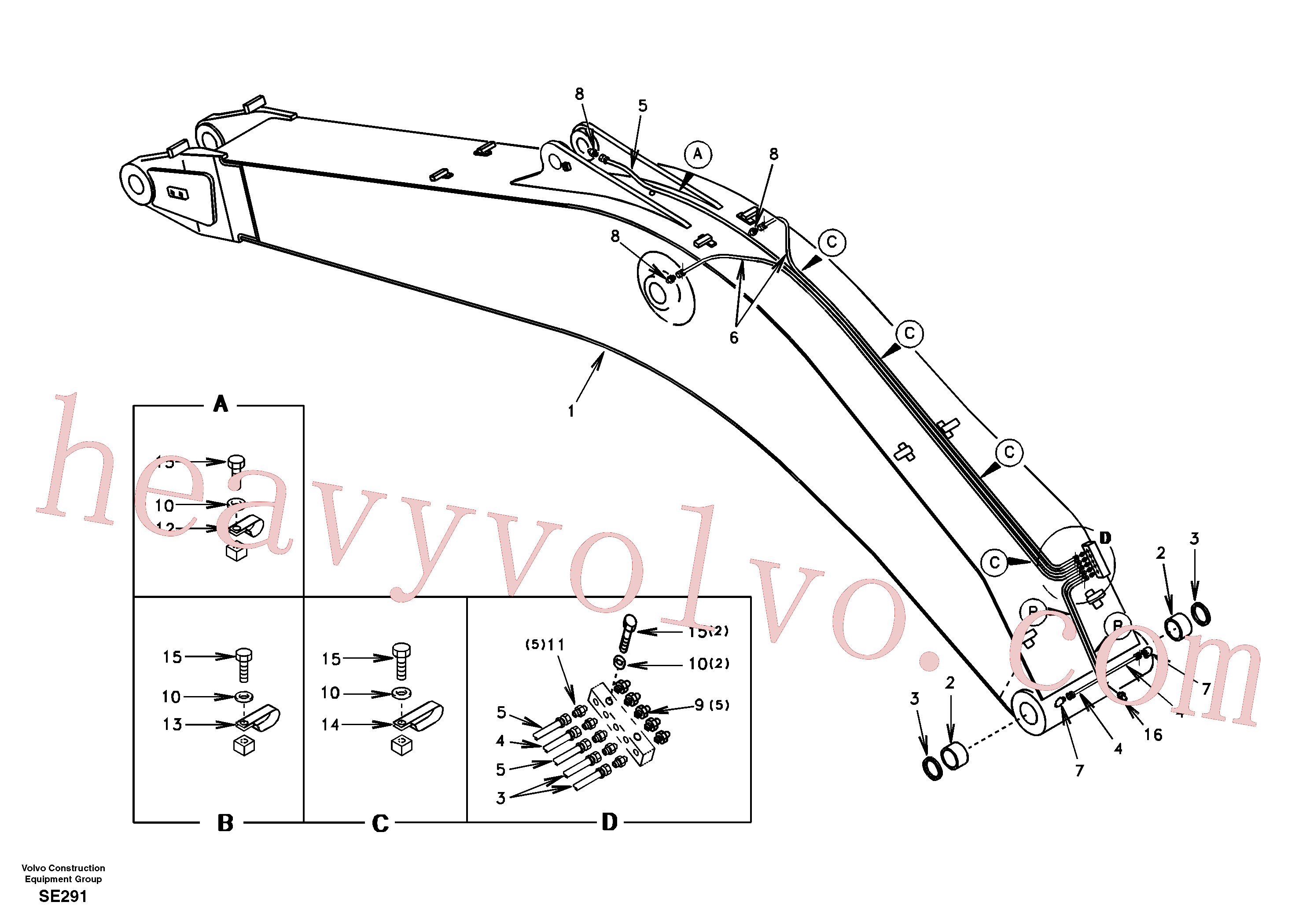 VOE14502980 Boom for Volvo Excavator spare
